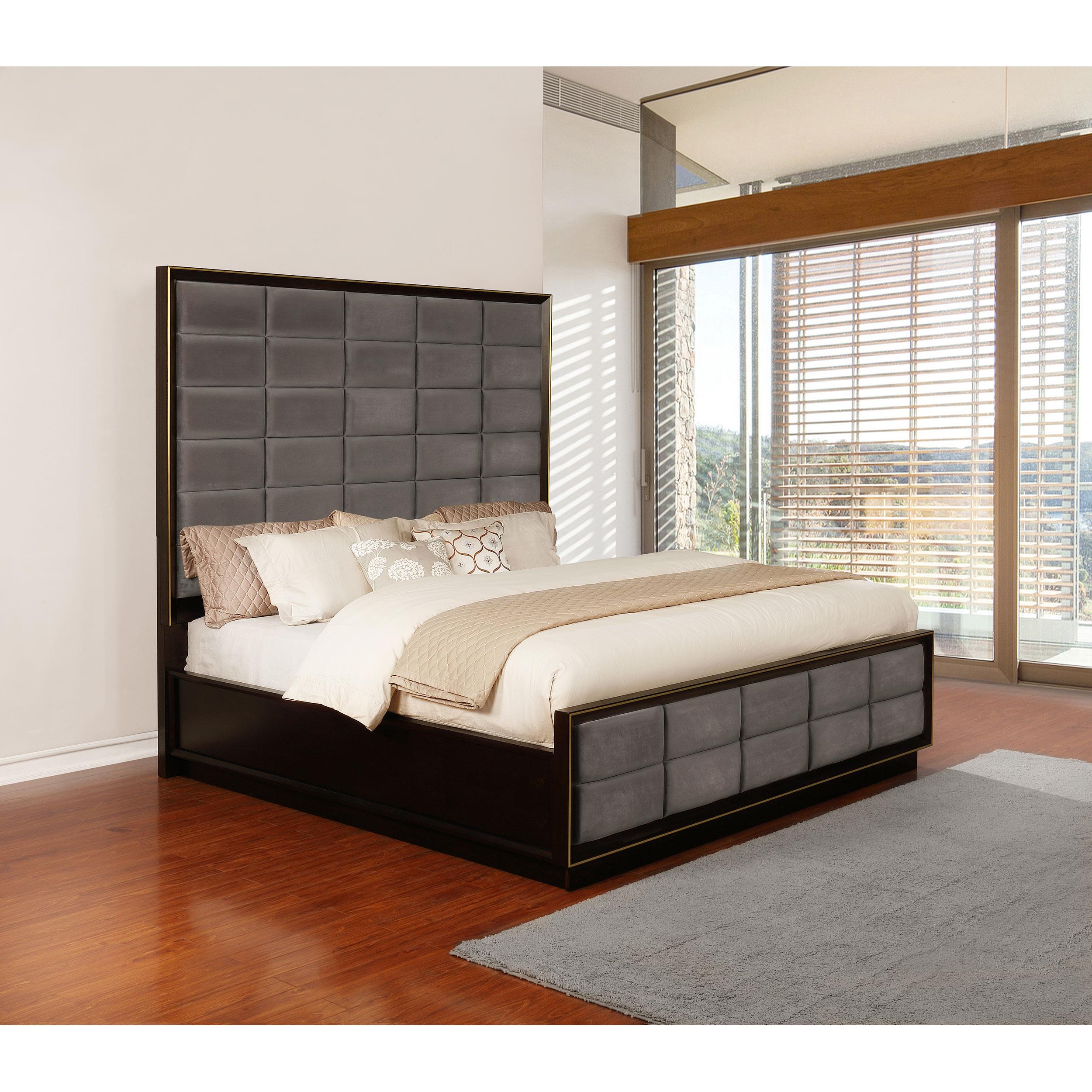  Size_Queen --  Coaster Furniture Durango Upholstered Panel Bed IMAGE 4
