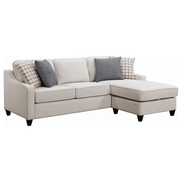 Coaster Furniture Mcloughlin 501840 Upholstered Sloped Arm Sectional Sofa - Platinum