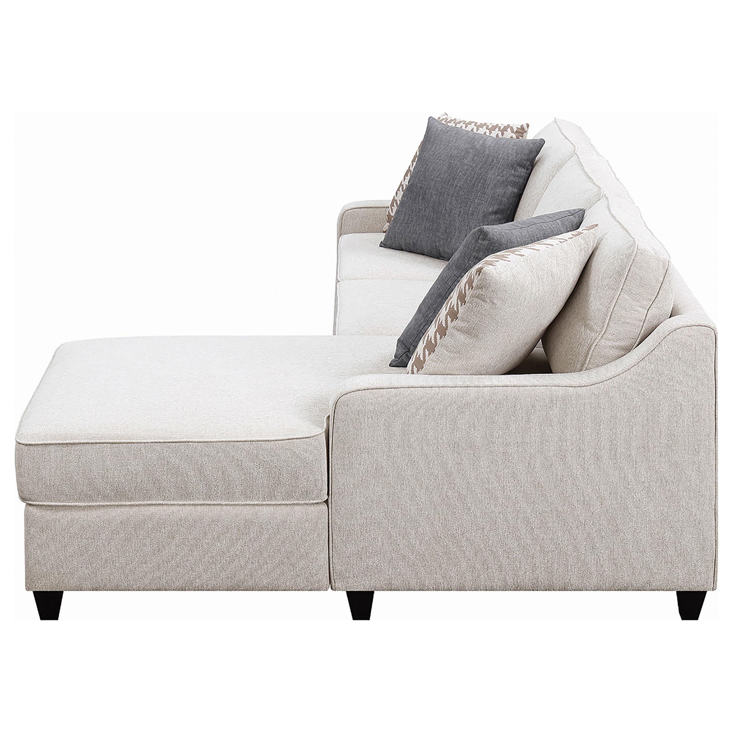  Coaster Furniture Mcloughlin 501840 Upholstered Sloped Arm Sectional Sofa - Platinum IMAGE 3