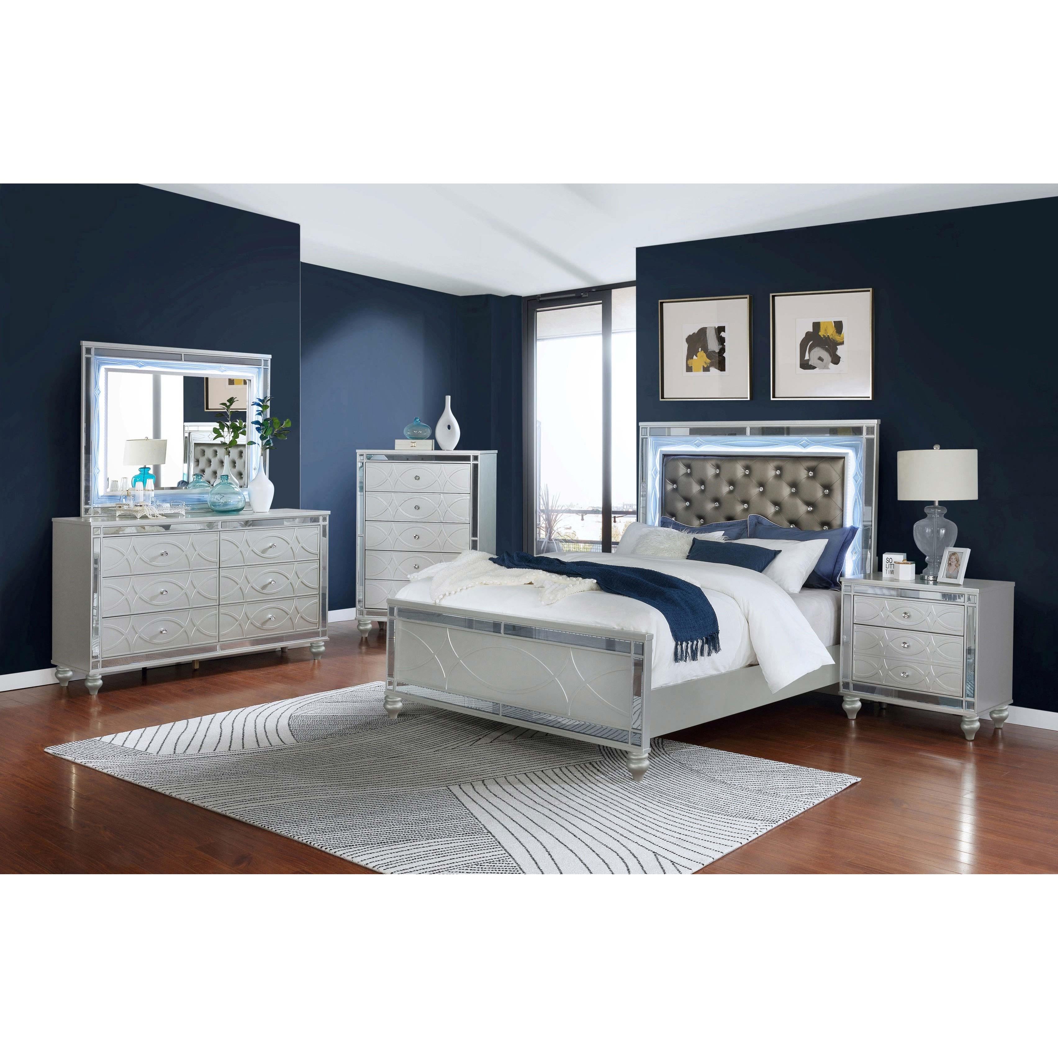  Coaster Furniture Gunnison 223212 2-Drawer Nightstand - Silver Metallic IMAGE 10