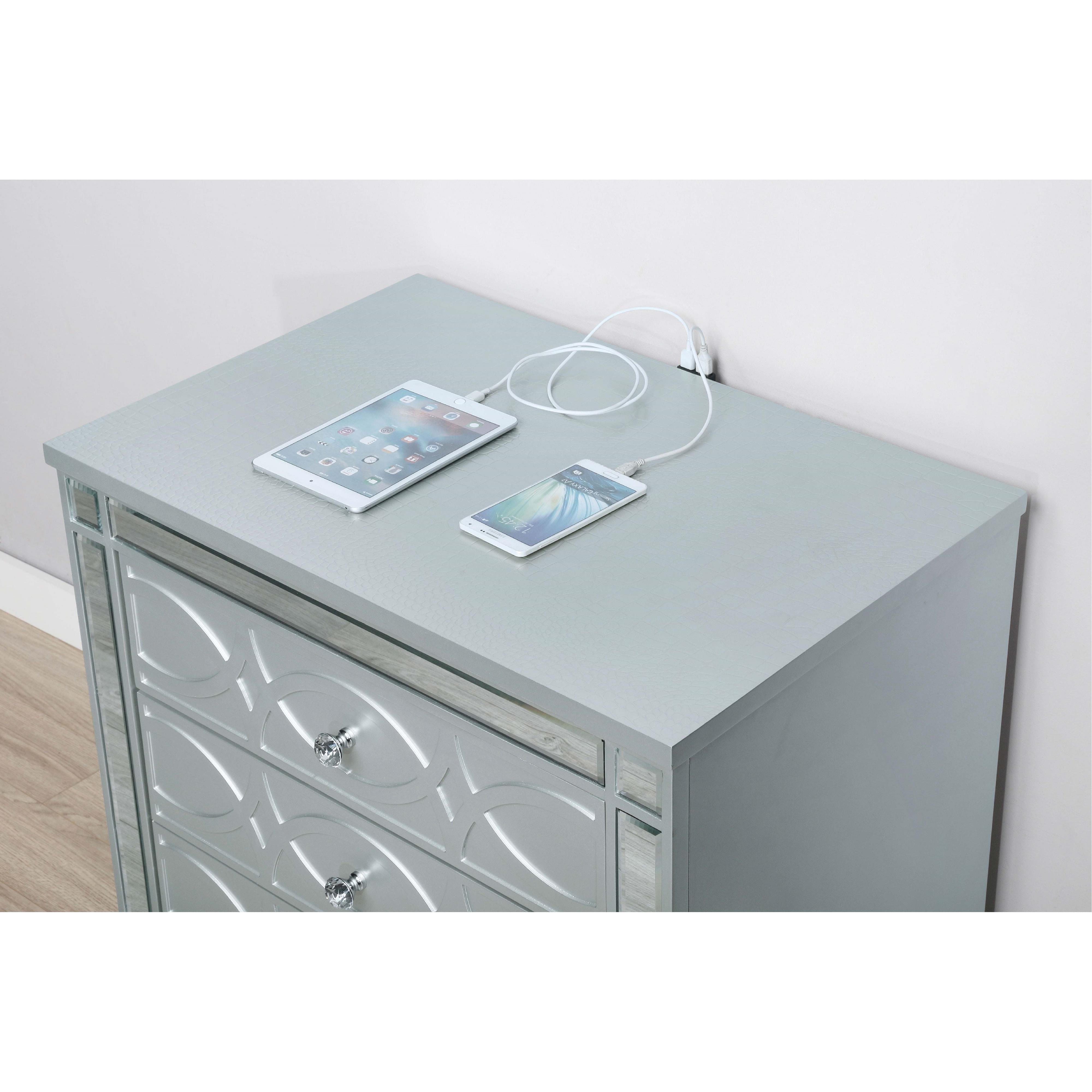  Coaster Furniture Gunnison 223212 2-Drawer Nightstand - Silver Metallic IMAGE 11