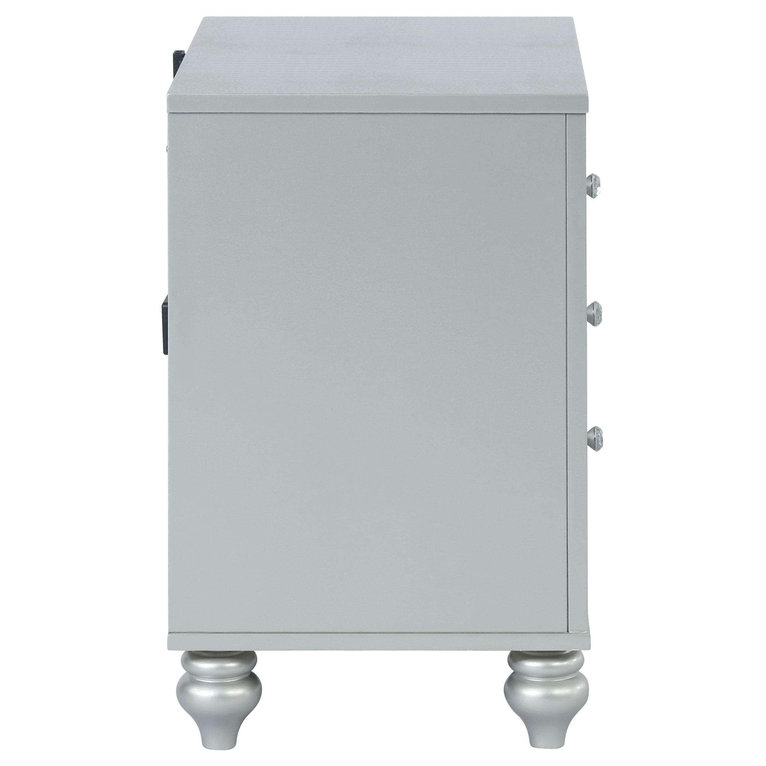  Coaster Furniture Gunnison 223212 2-Drawer Nightstand - Silver Metallic IMAGE 8