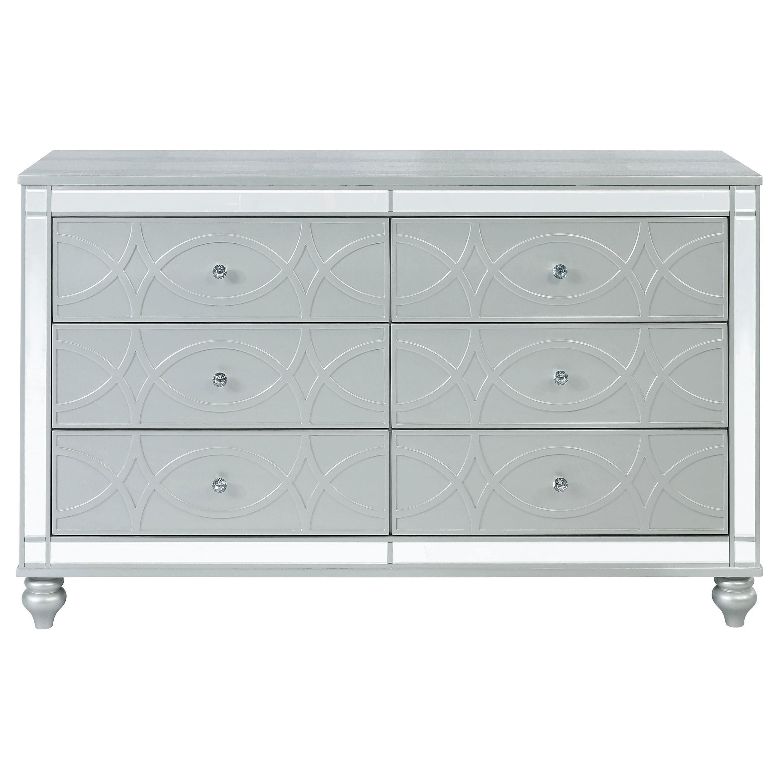  Coaster Furniture Gunnison 223213 6-Drawer Dresser - Silver Metallic IMAGE 2