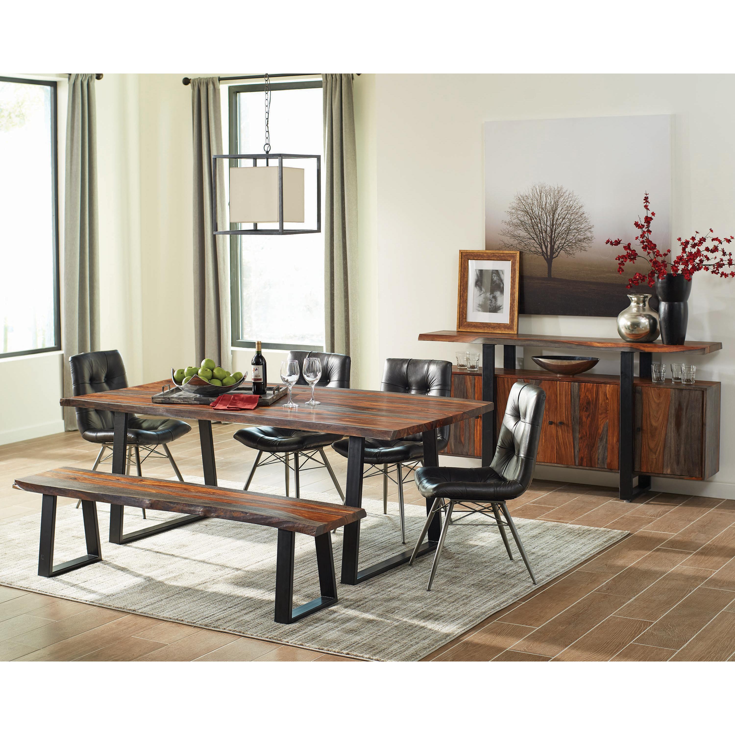  Coaster Furniture Ditman 110183 Live Edge Wood Dining Bench - Grey Sheesham IMAGE 3