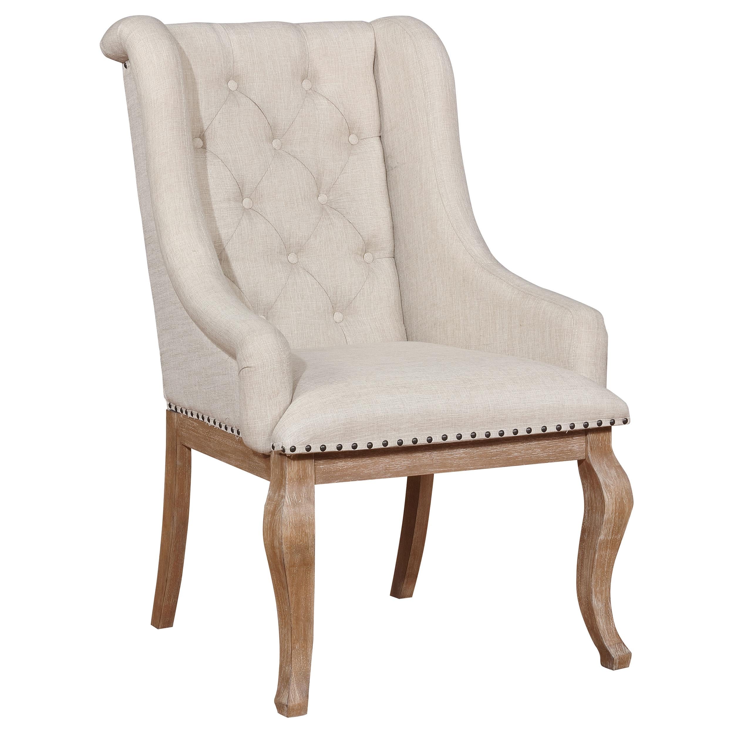  Coaster Furniture Brockway 110293 Upholstered Arm Chair - Barley Brown IMAGE 1
