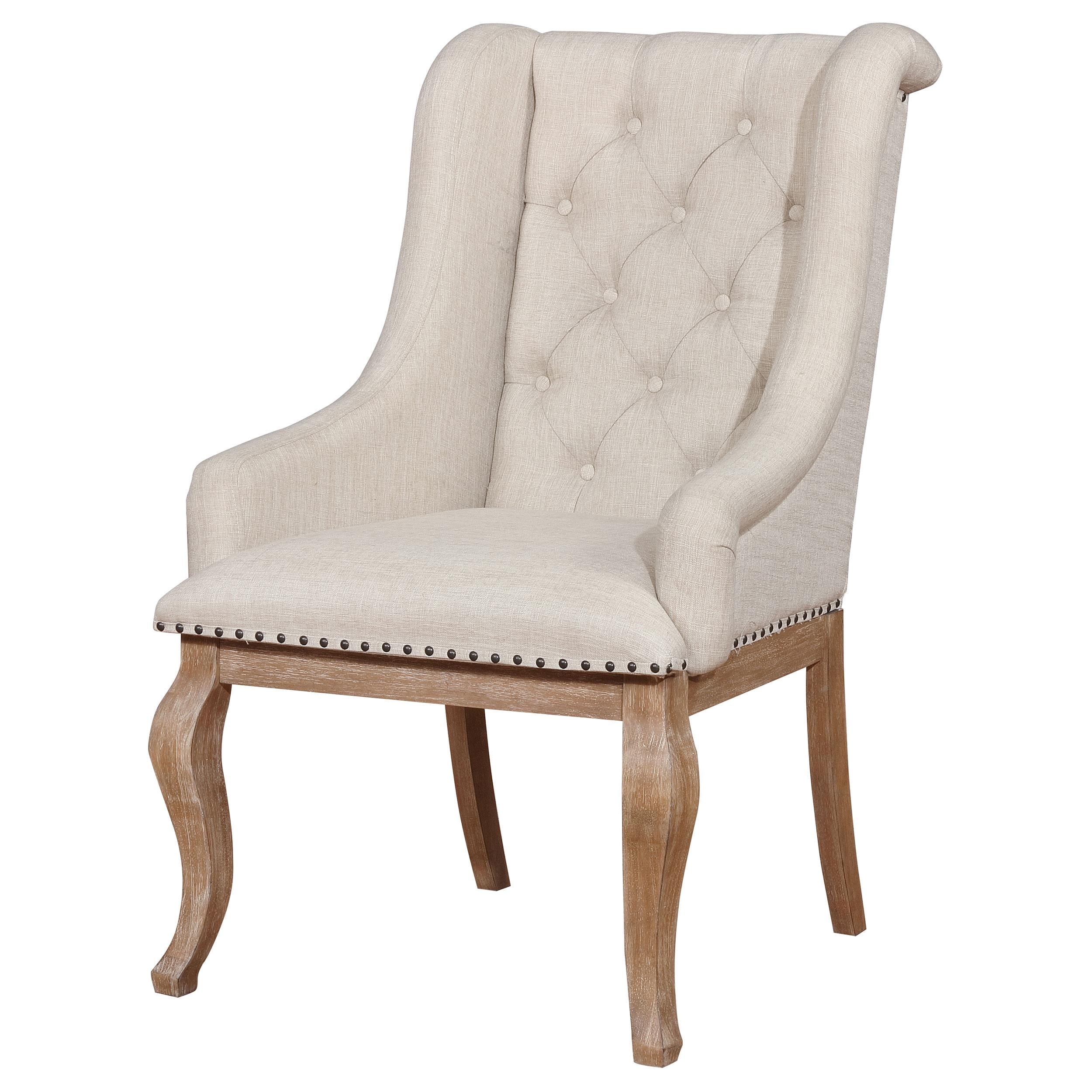  Coaster Furniture Brockway 110293 Upholstered Arm Chair - Barley Brown IMAGE 3