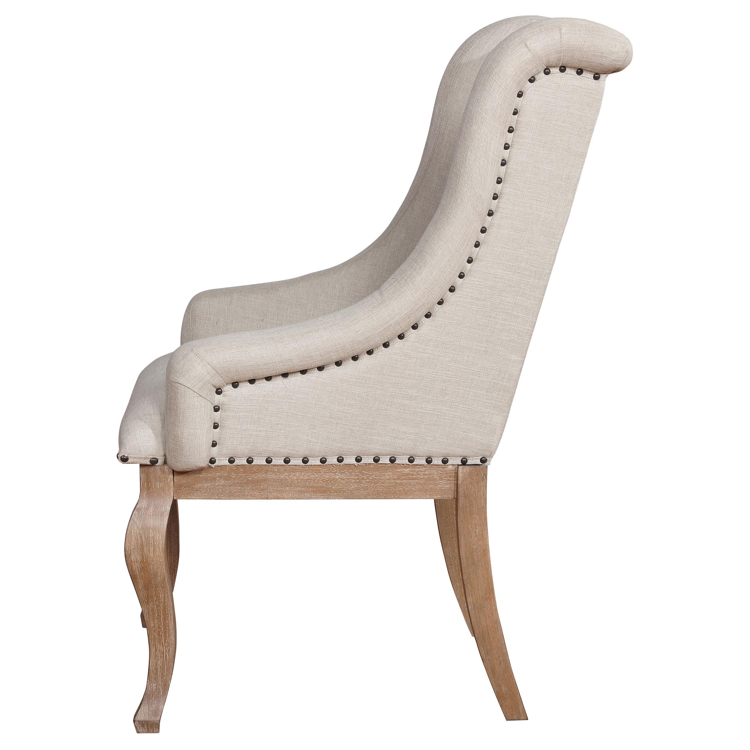  Coaster Furniture Brockway 110293 Upholstered Arm Chair - Barley Brown IMAGE 4