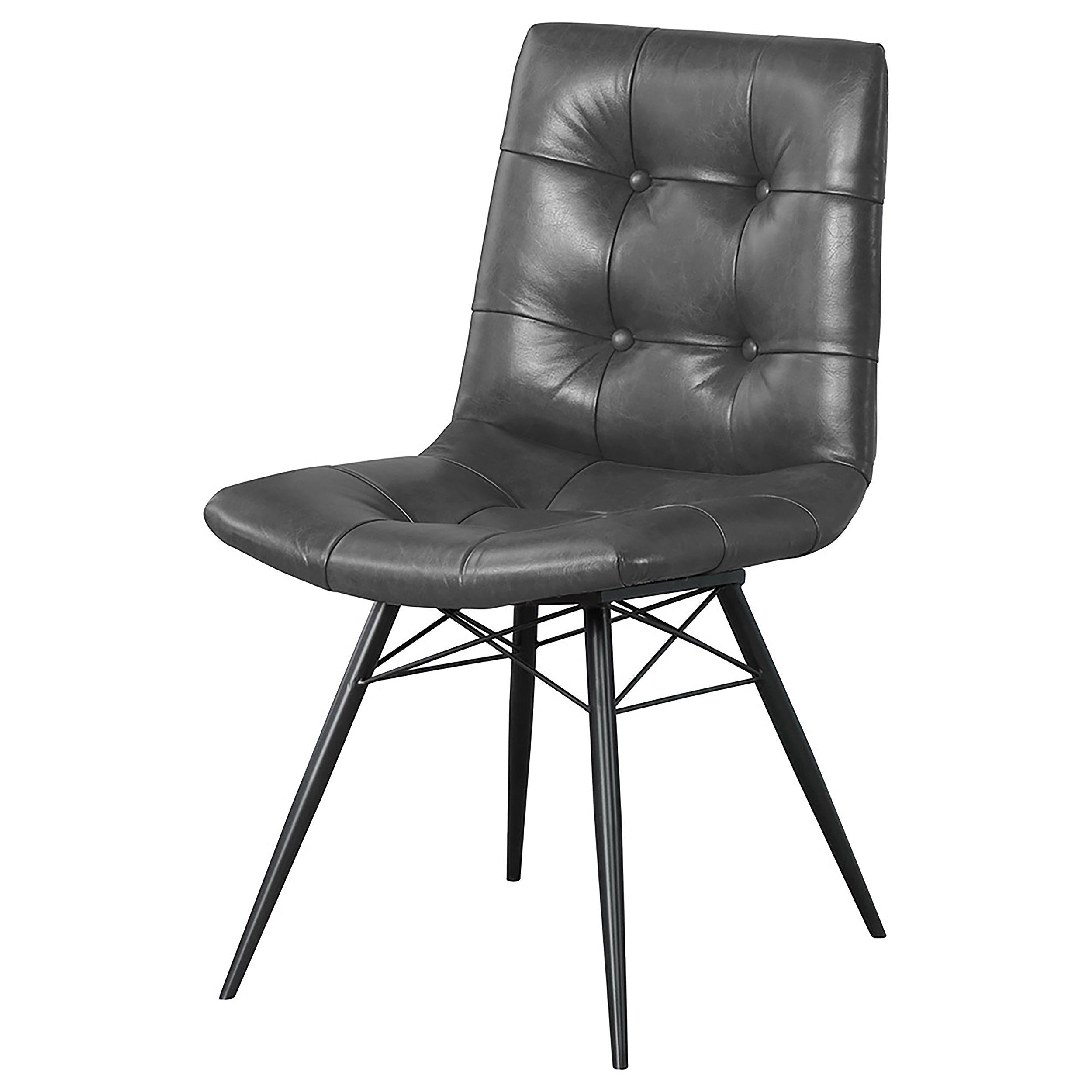  Coaster Furniture Aiken 110302 Upholstered Dining Side Chair - Charcoal IMAGE 3