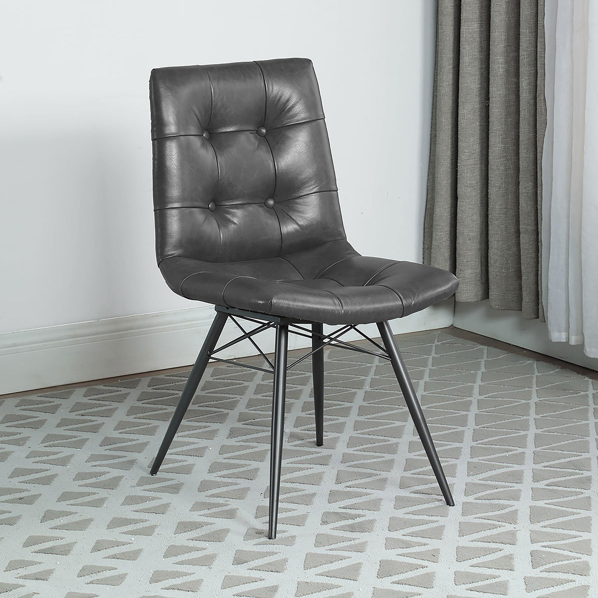  Coaster Furniture Aiken 110302 Upholstered Dining Side Chair - Charcoal IMAGE 9