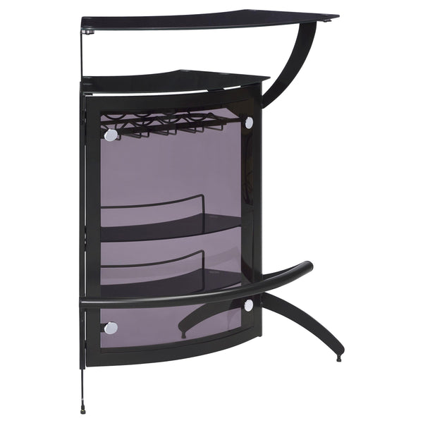 Coaster Furniture Dallas 182135 2-shelf Curved Freestanding Home Bar Cabinet - Black