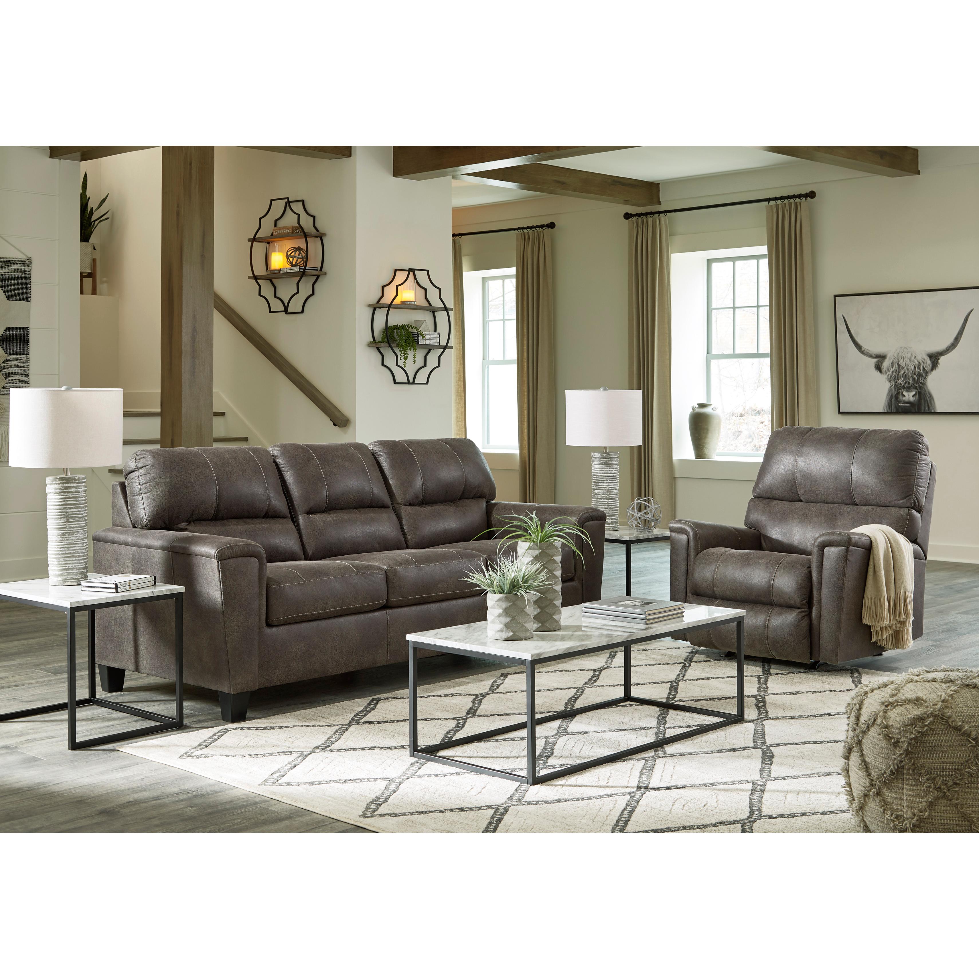  Manufacturer Color_Smoke --  Signature Design by Ashley Navi Rocker Leather Look Recliner IMAGE 10