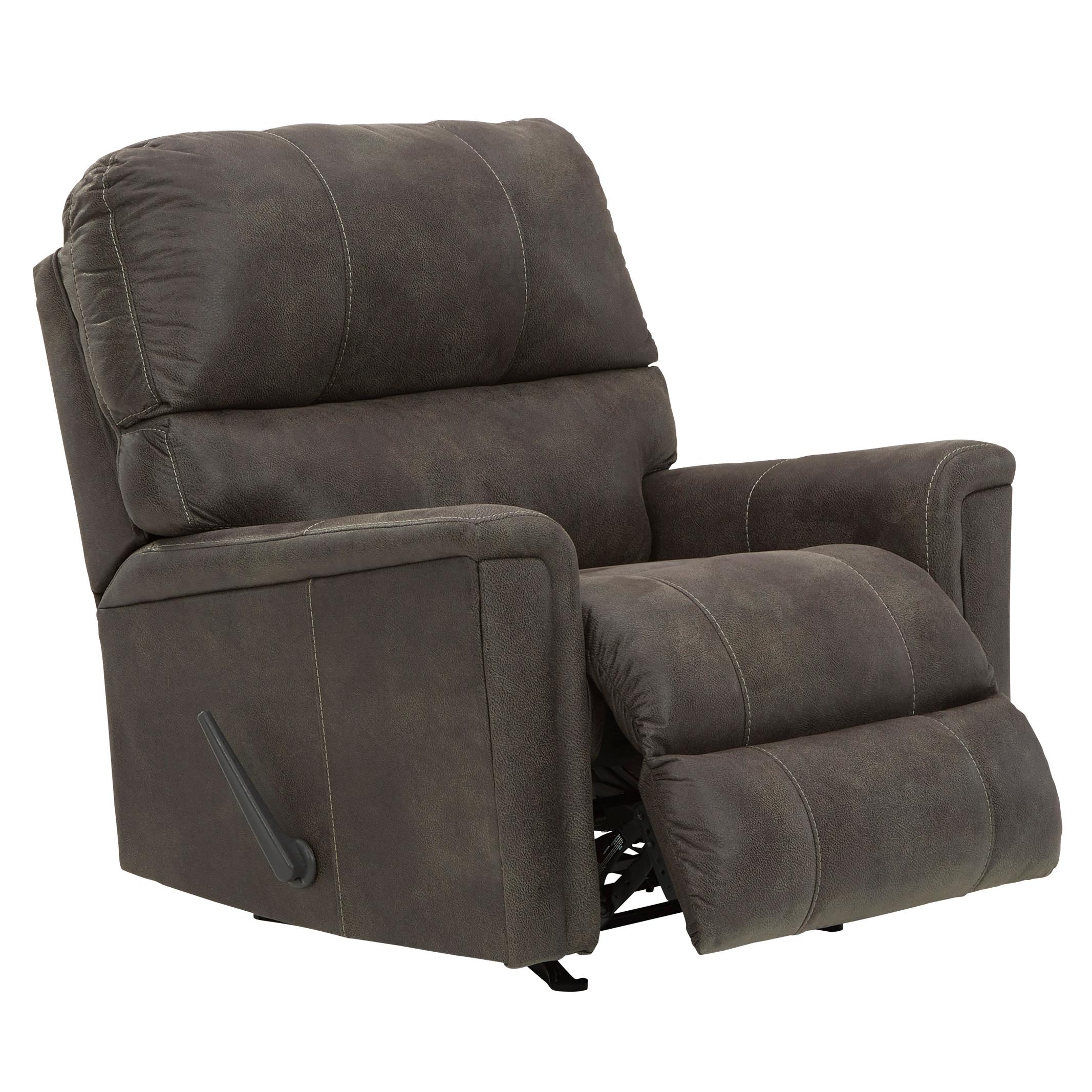  Manufacturer Color_Smoke --  Signature Design by Ashley Navi Rocker Leather Look Recliner IMAGE 2