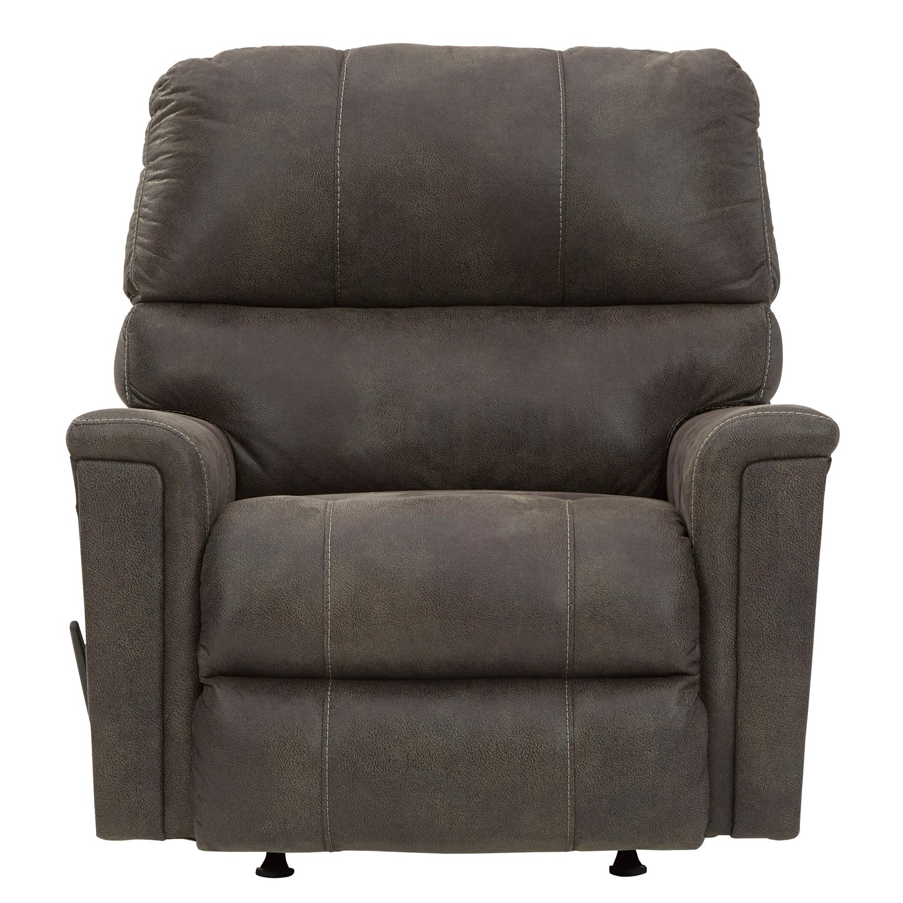  Manufacturer Color_Smoke --  Signature Design by Ashley Navi Rocker Leather Look Recliner IMAGE 4