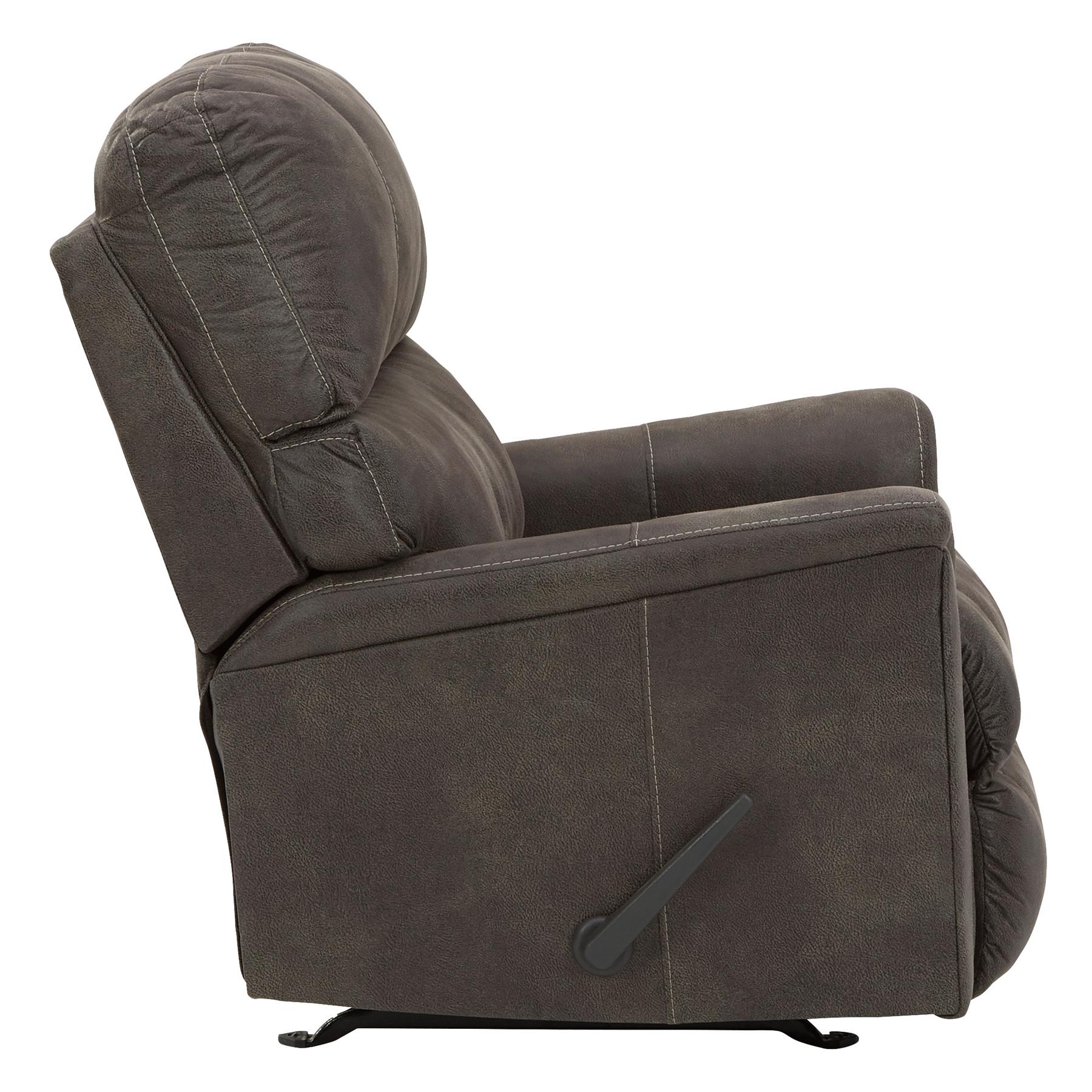 Manufacturer Color_Smoke --  Signature Design by Ashley Navi Rocker Leather Look Recliner IMAGE 5