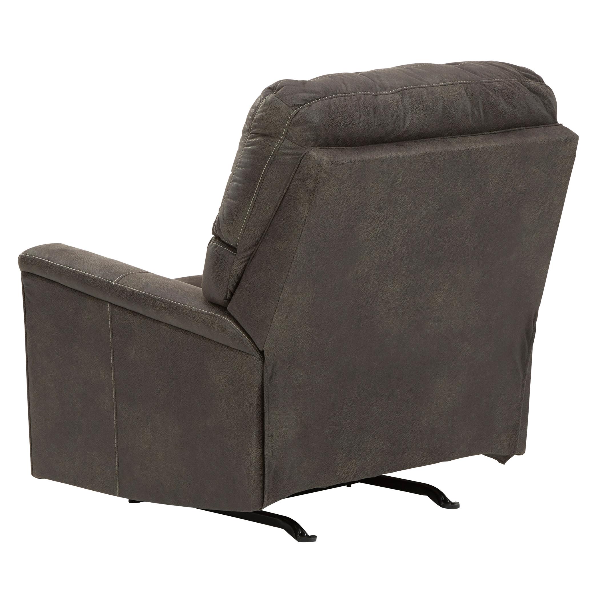  Manufacturer Color_Smoke --  Signature Design by Ashley Navi Rocker Leather Look Recliner IMAGE 6