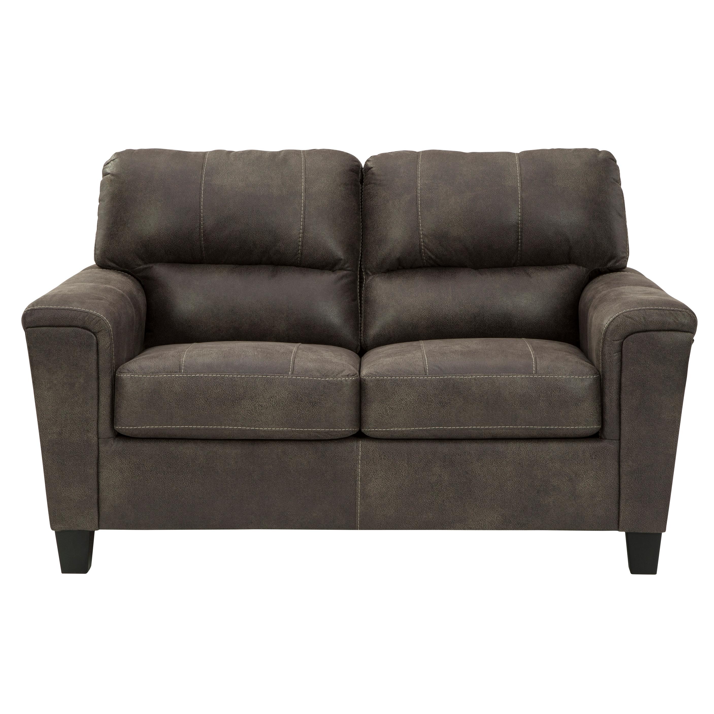  Manufacturer Color_Smoke --  Signature Design by Ashley Navi Stationary Leather Look Loveseat IMAGE 1