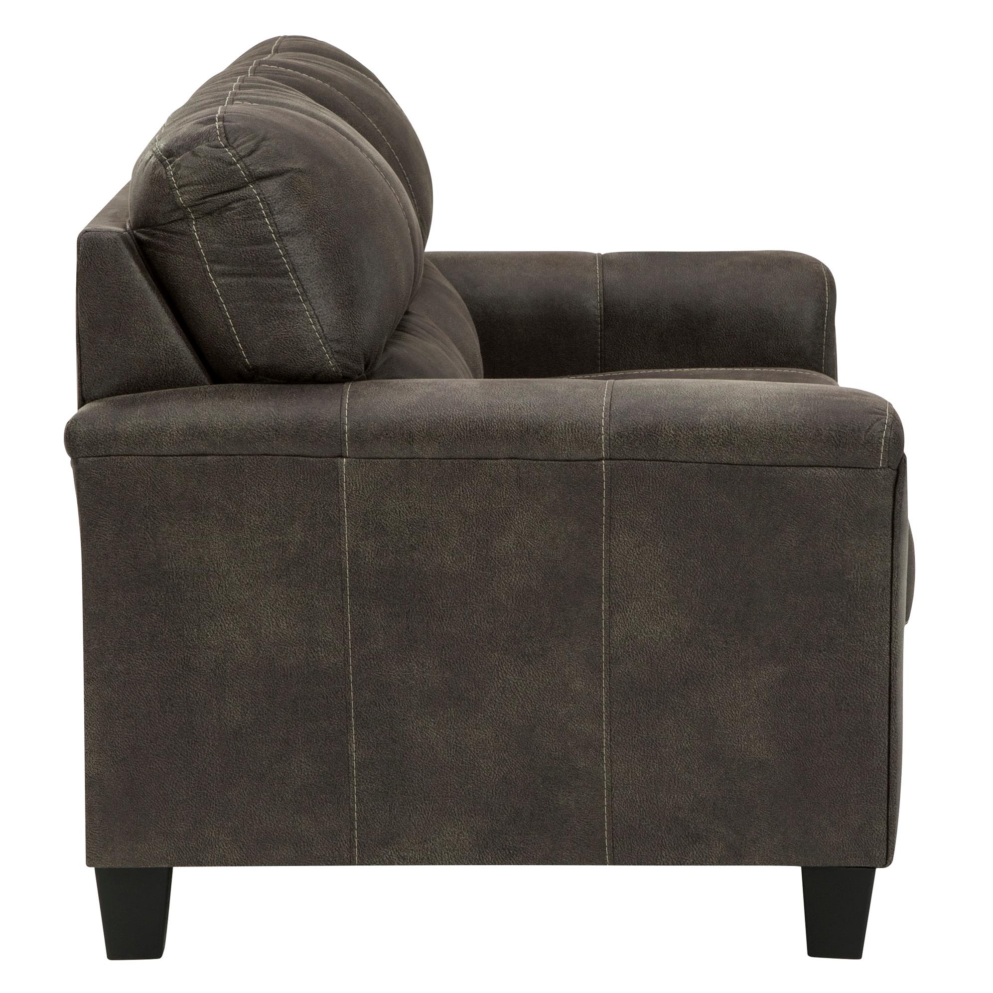  Manufacturer Color_Smoke --  Signature Design by Ashley Navi Stationary Leather Look Loveseat IMAGE 3