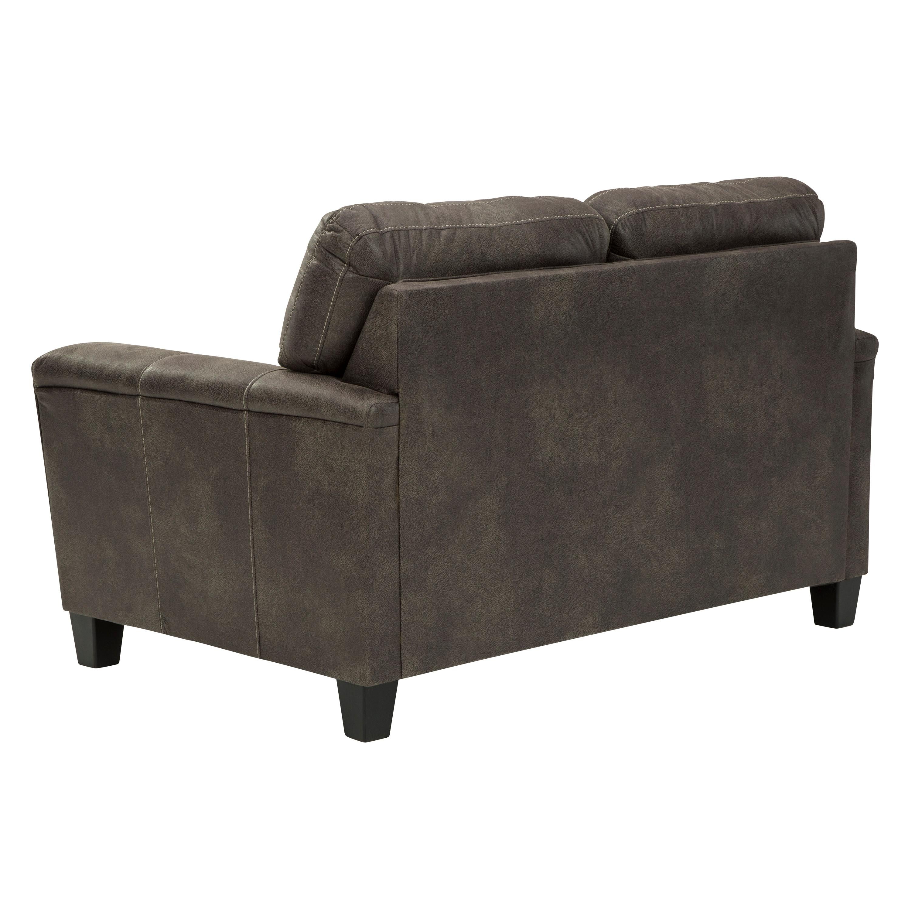  Manufacturer Color_Smoke --  Signature Design by Ashley Navi Stationary Leather Look Loveseat IMAGE 4