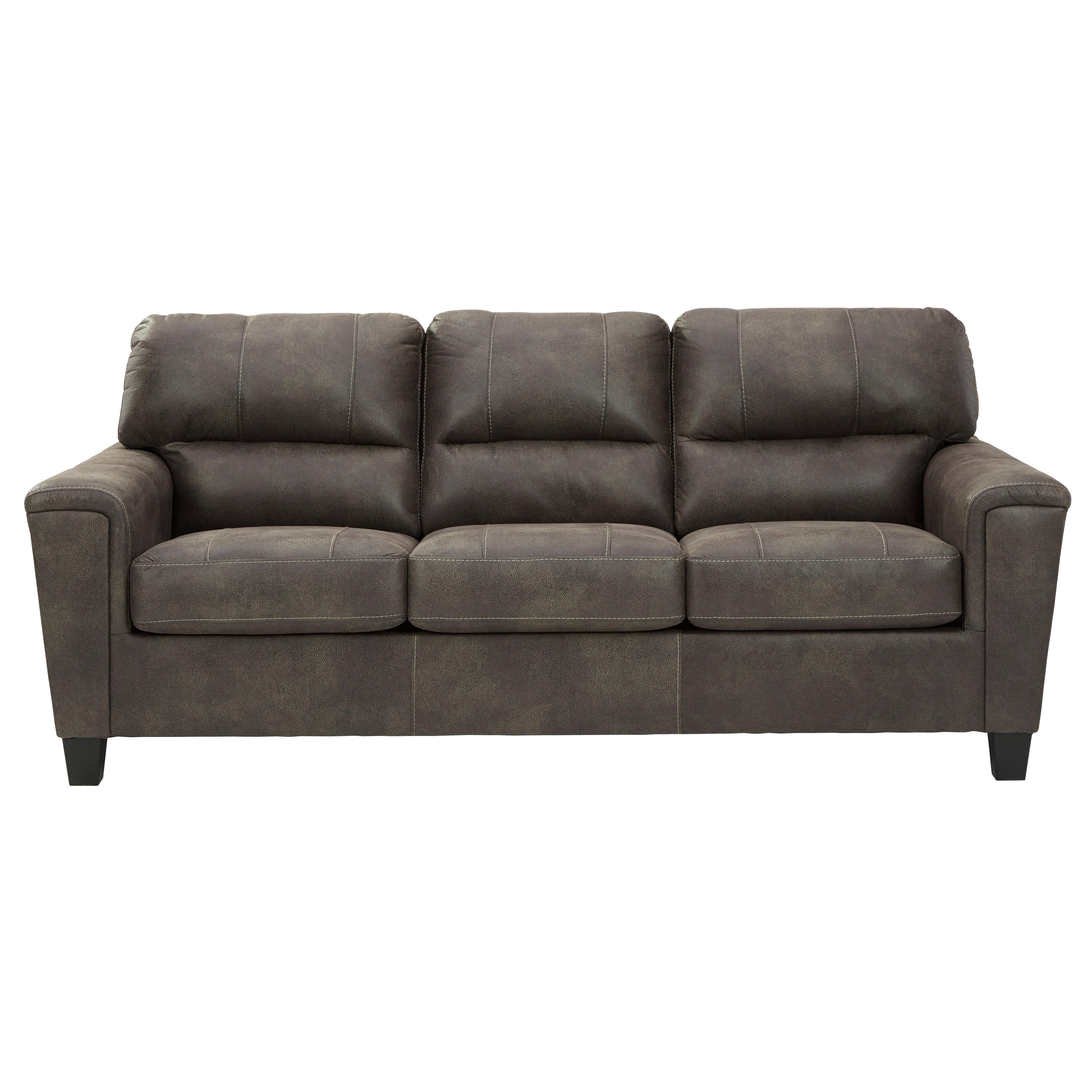 Manufacturer Color_Smoke --  Signature Design by Ashley Navi Stationary Leather Look Sofa IMAGE 1
