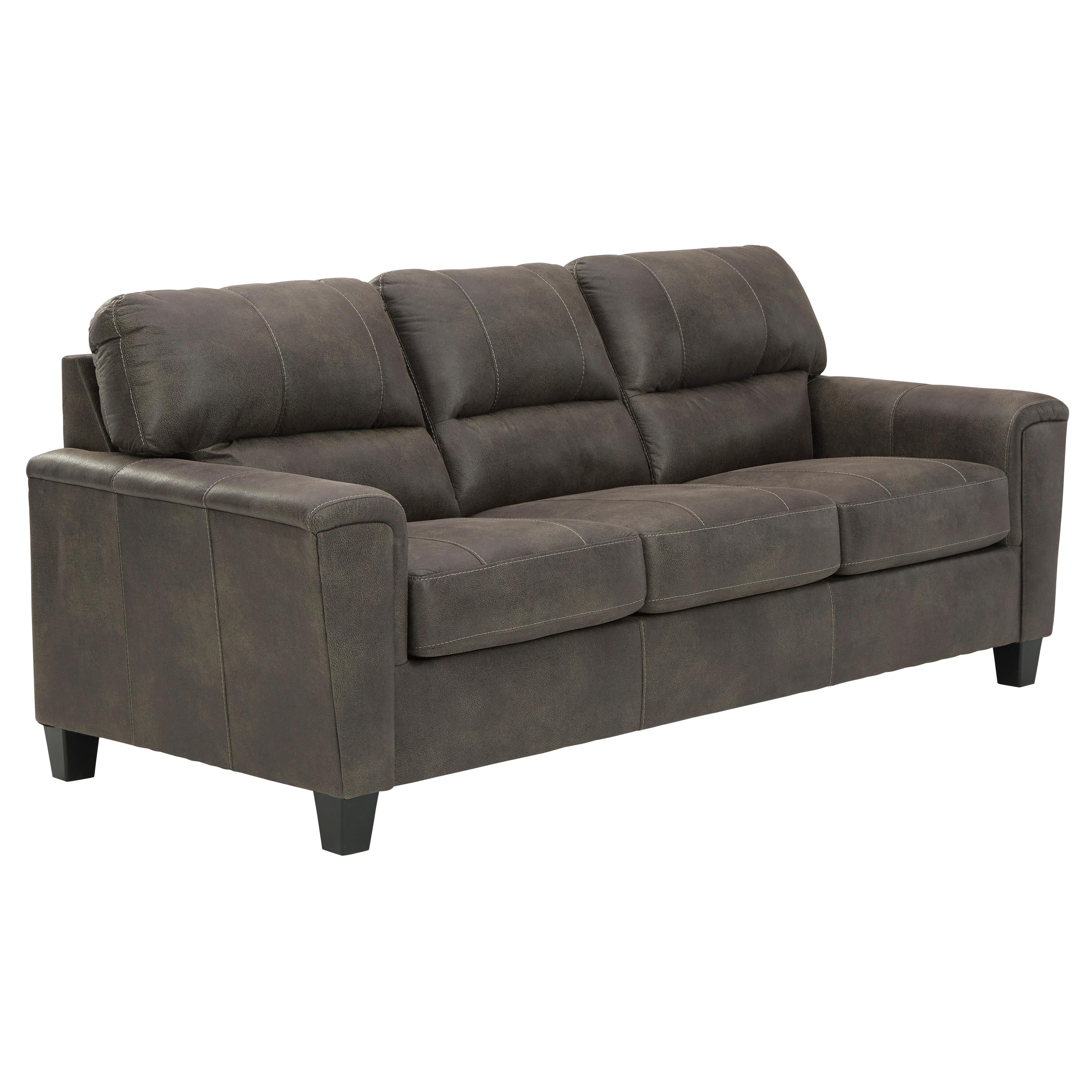  Manufacturer Color_Smoke --  Signature Design by Ashley Navi Stationary Leather Look Sofa IMAGE 2