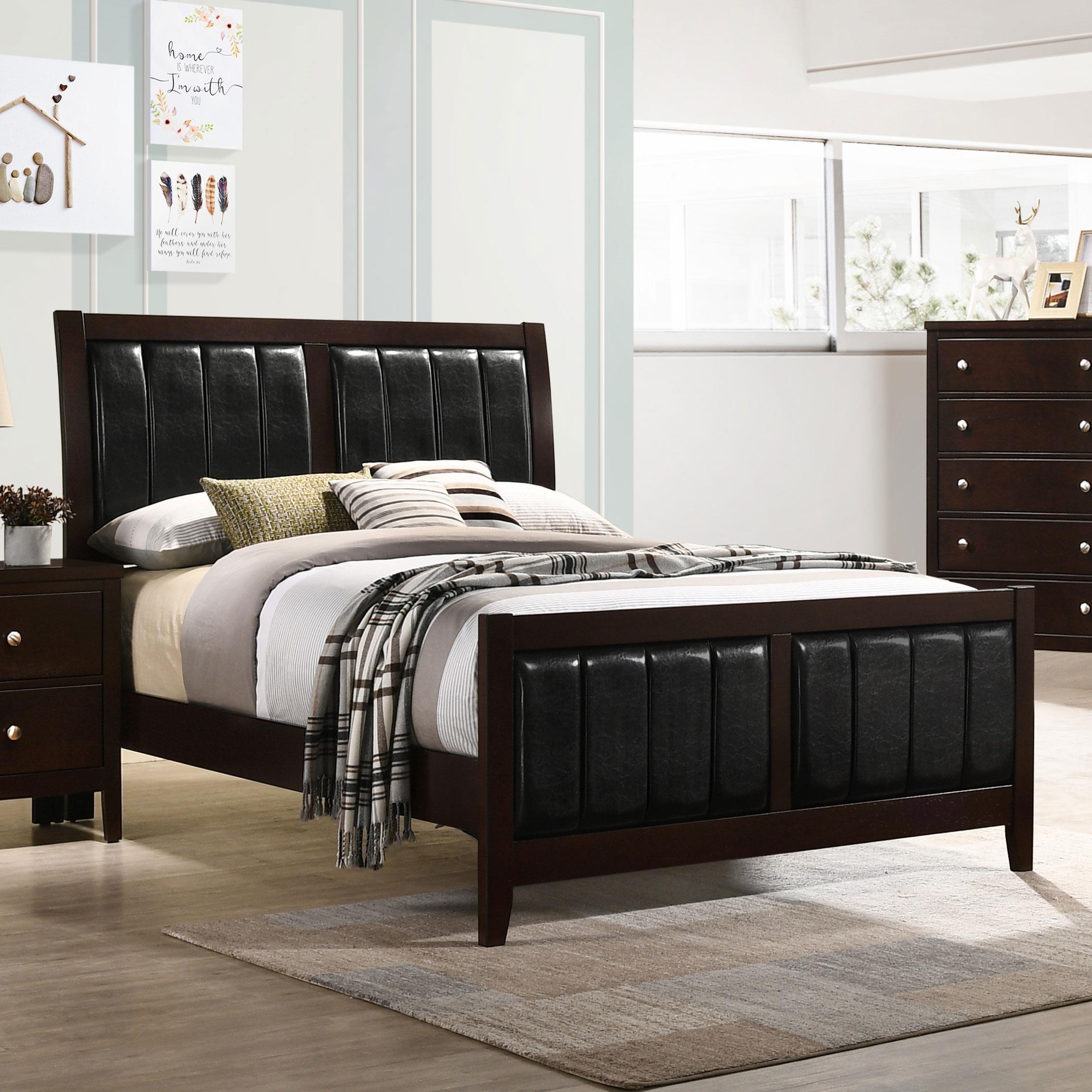  Size_Full --  Carlton 202091F Wood Full Panel Bed - Cappuccino IMAGE 4