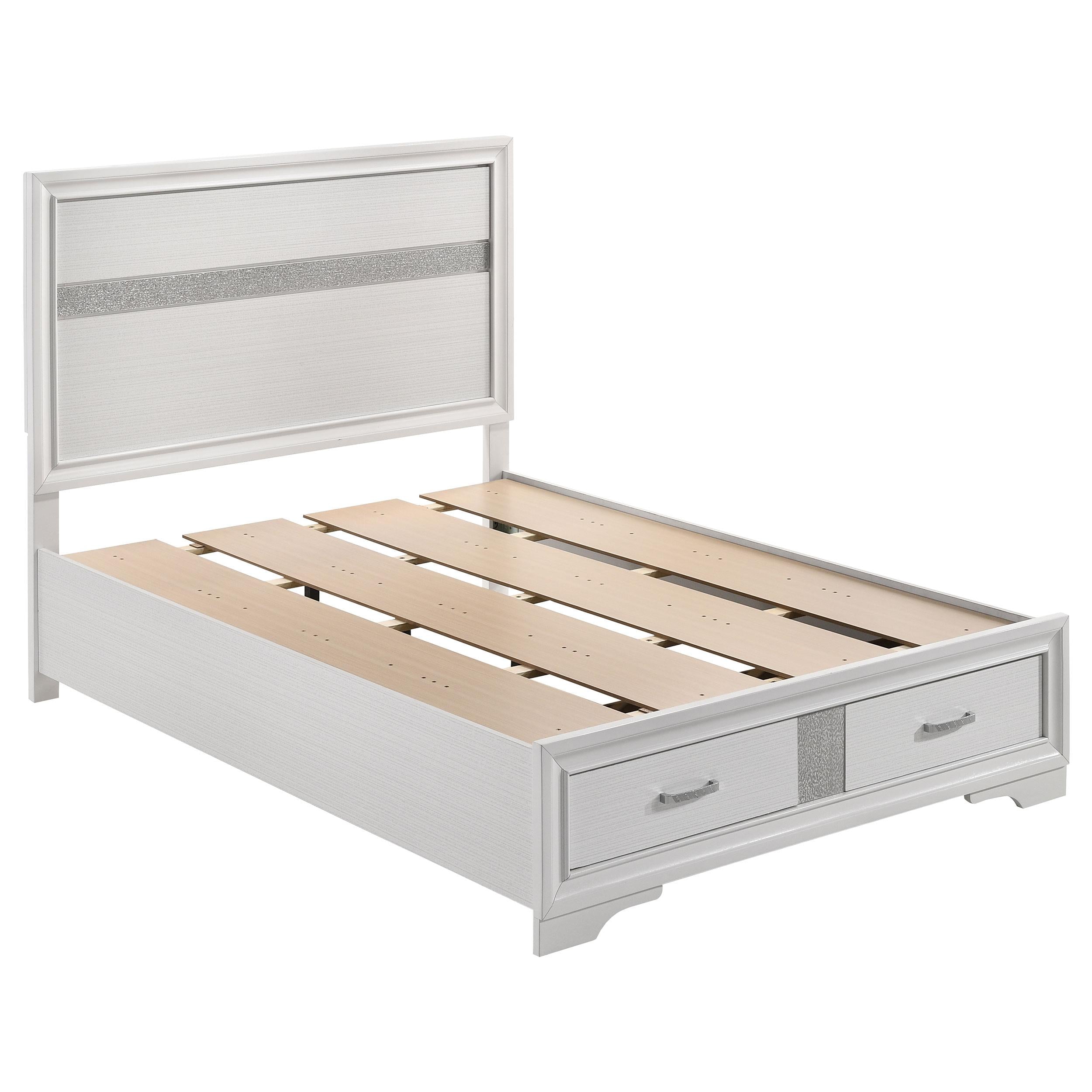  Size_Full --  Miranda 205111F 51-inch Wood Full Storage Panel Bed - White IMAGE 1