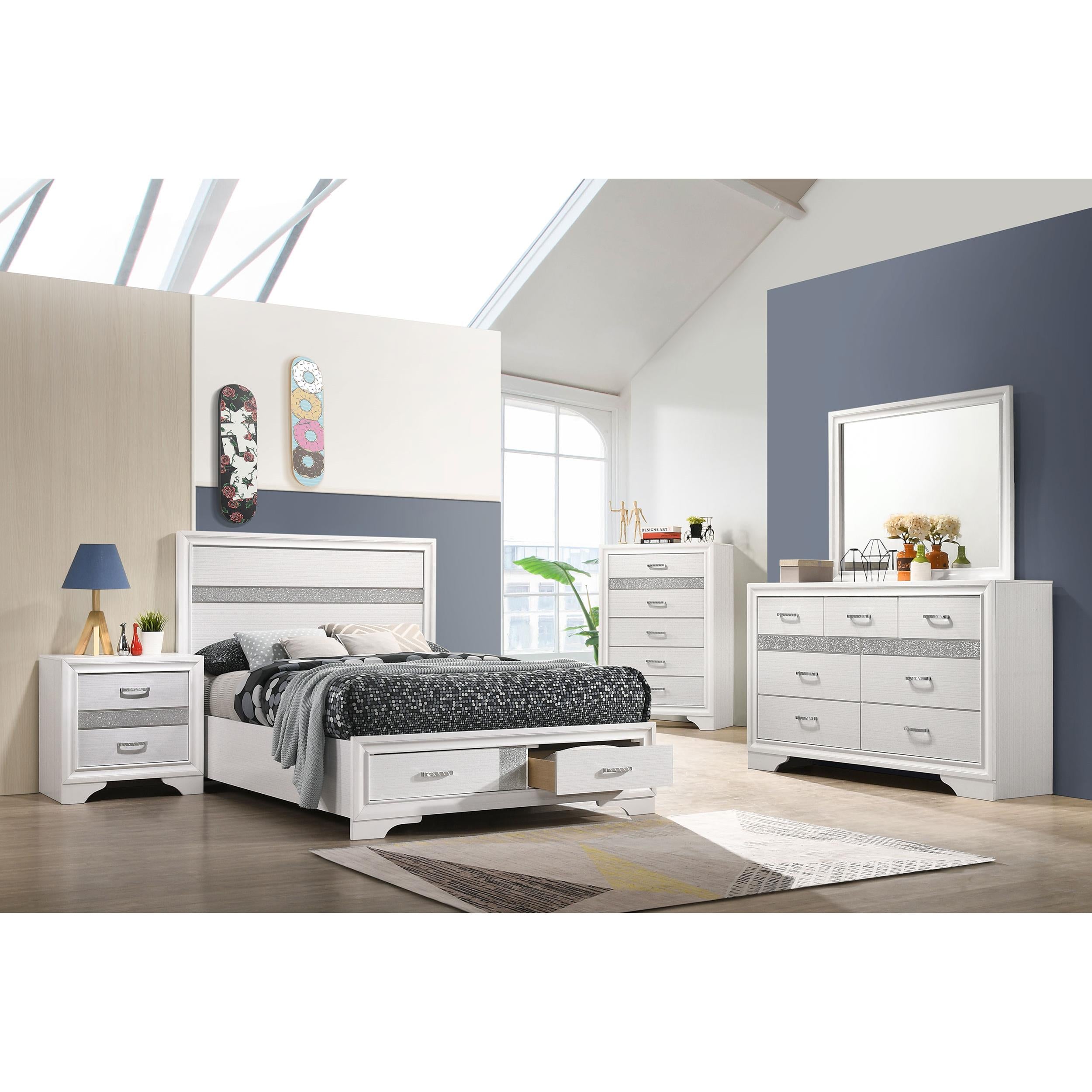  Size_Full --  Miranda 205111F 51-inch Wood Full Storage Panel Bed - White IMAGE 10