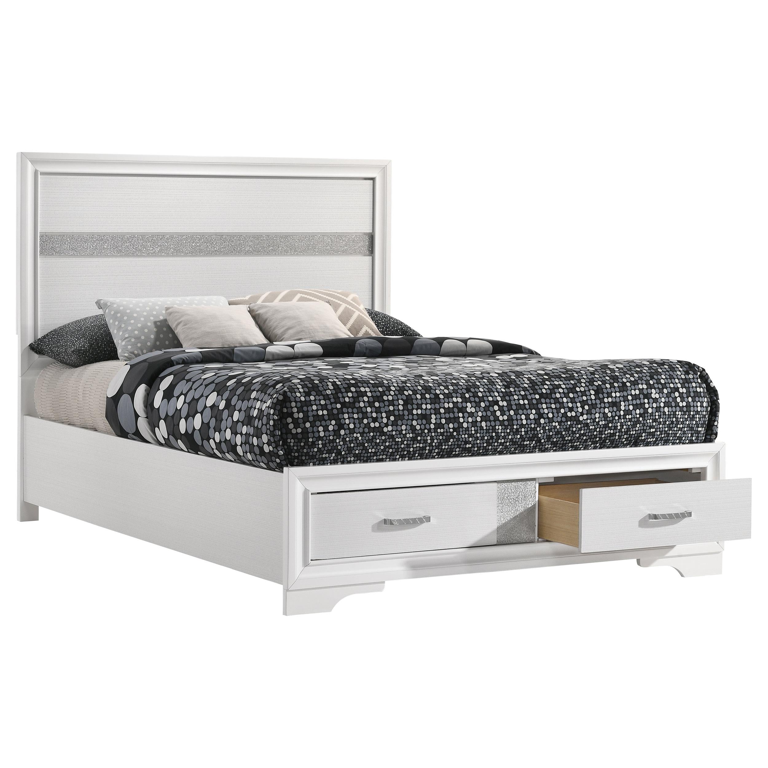  Size_Full --  Miranda 205111F 51-inch Wood Full Storage Panel Bed - White IMAGE 2