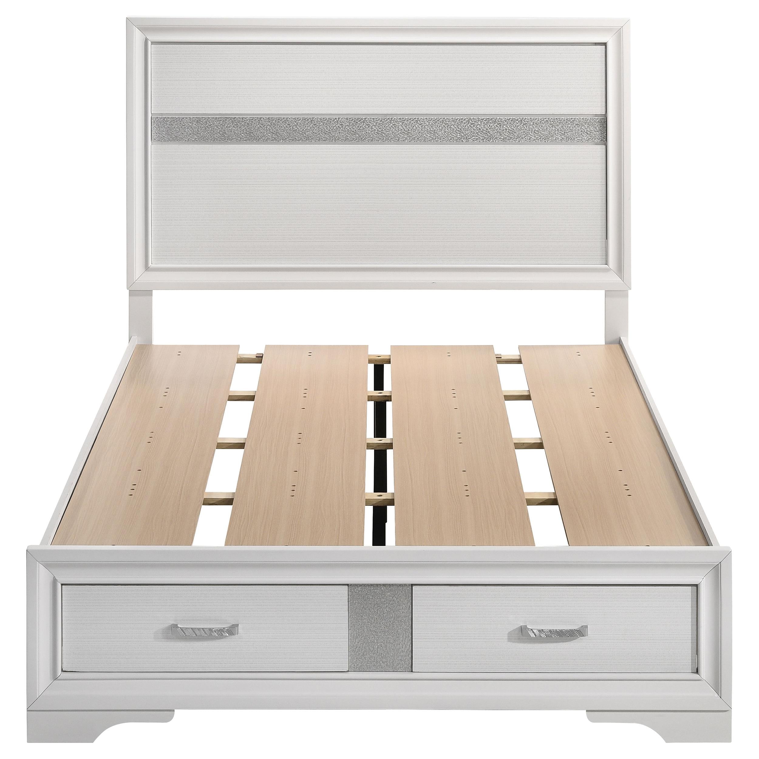  Size_Full --  Miranda 205111F 51-inch Wood Full Storage Panel Bed - White IMAGE 3
