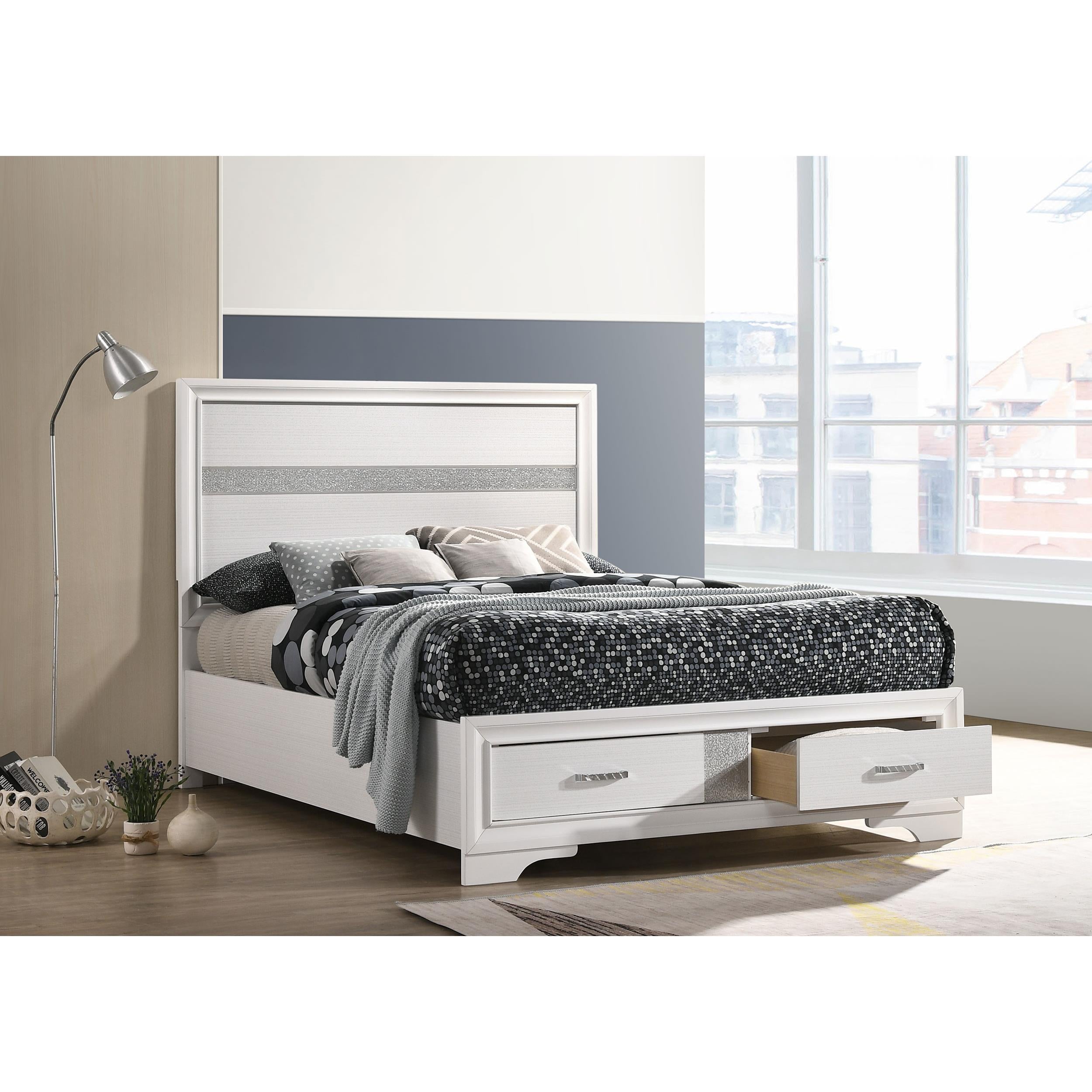  Size_Full --  Miranda 205111F 51-inch Wood Full Storage Panel Bed - White IMAGE 9