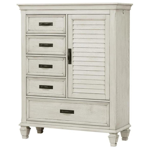 Coaster Furniture Franco 205338 5-Drawer Door Chest - Distressed White
