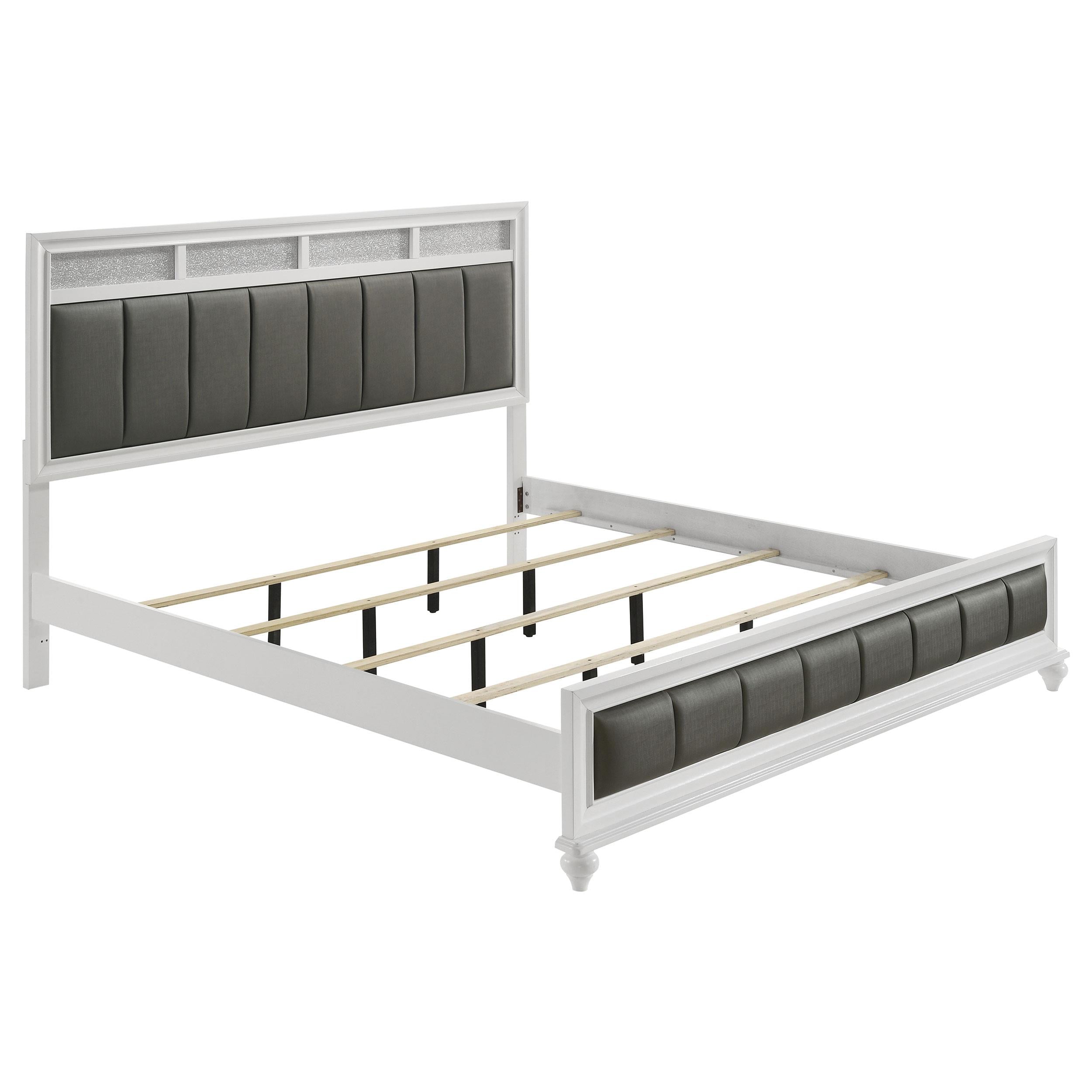  Size_King --  Barzini 205891KE Wood Eastern King Panel Bed - White IMAGE 1