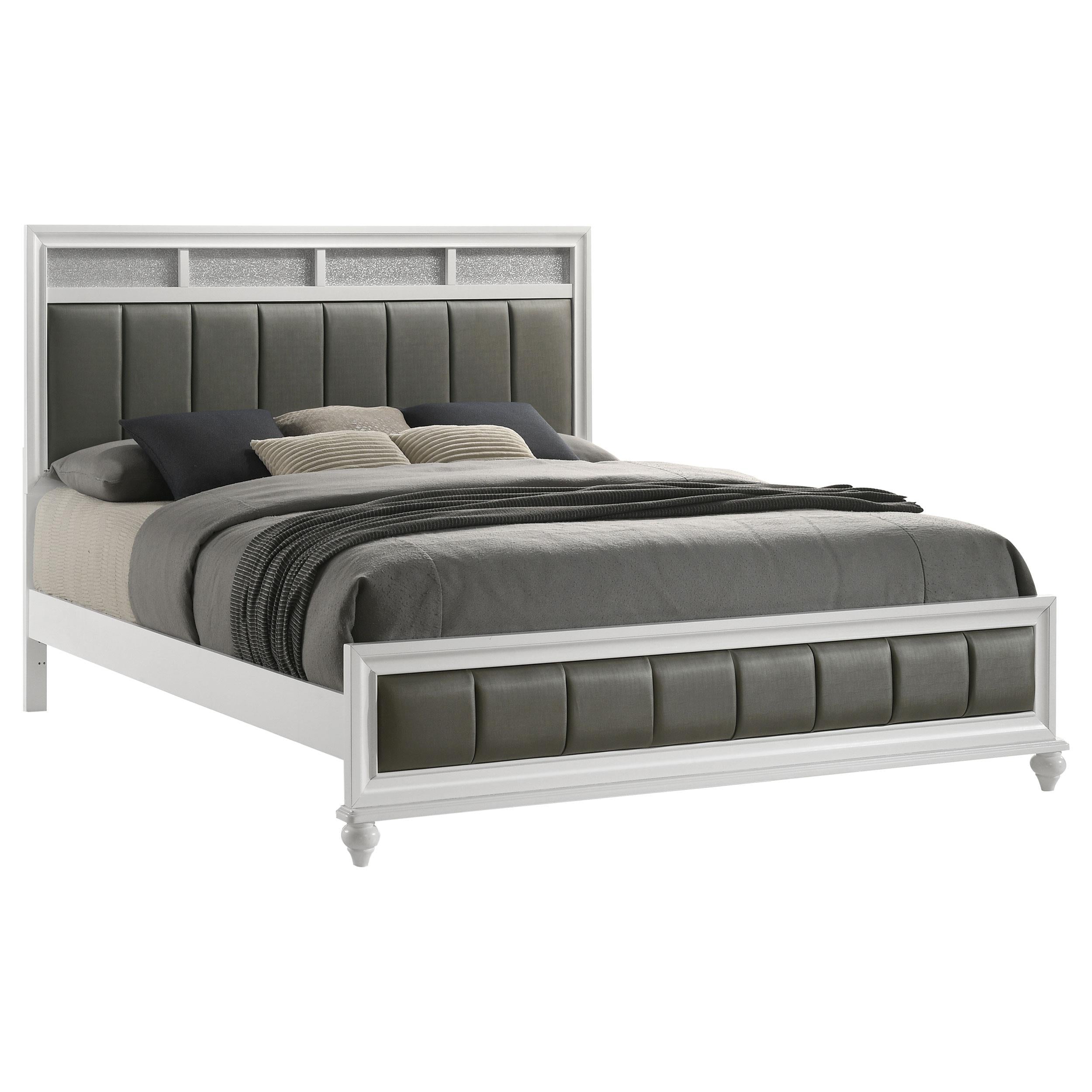  Size_King --  Barzini 205891KE Wood Eastern King Panel Bed - White IMAGE 2