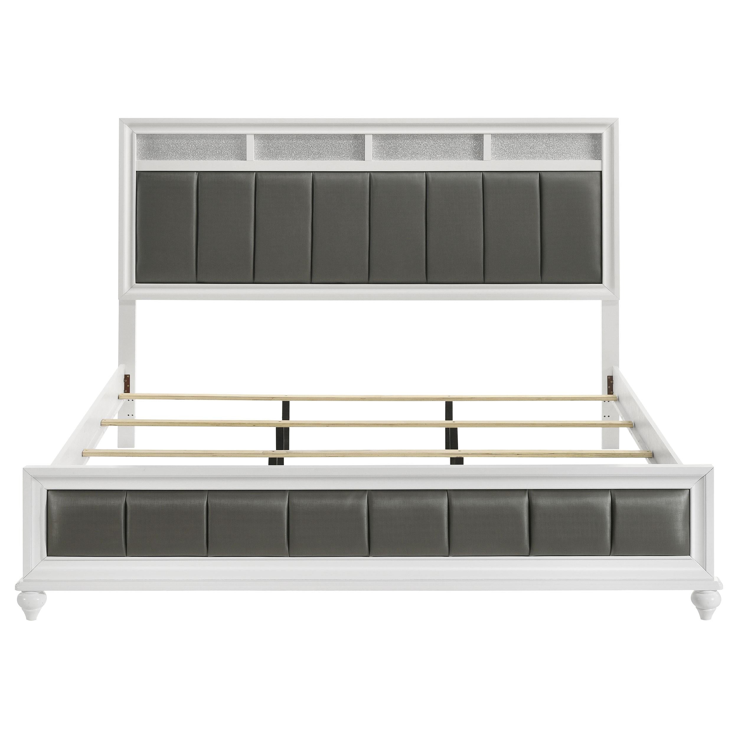  Size_King --  Barzini 205891KE Wood Eastern King Panel Bed - White IMAGE 3