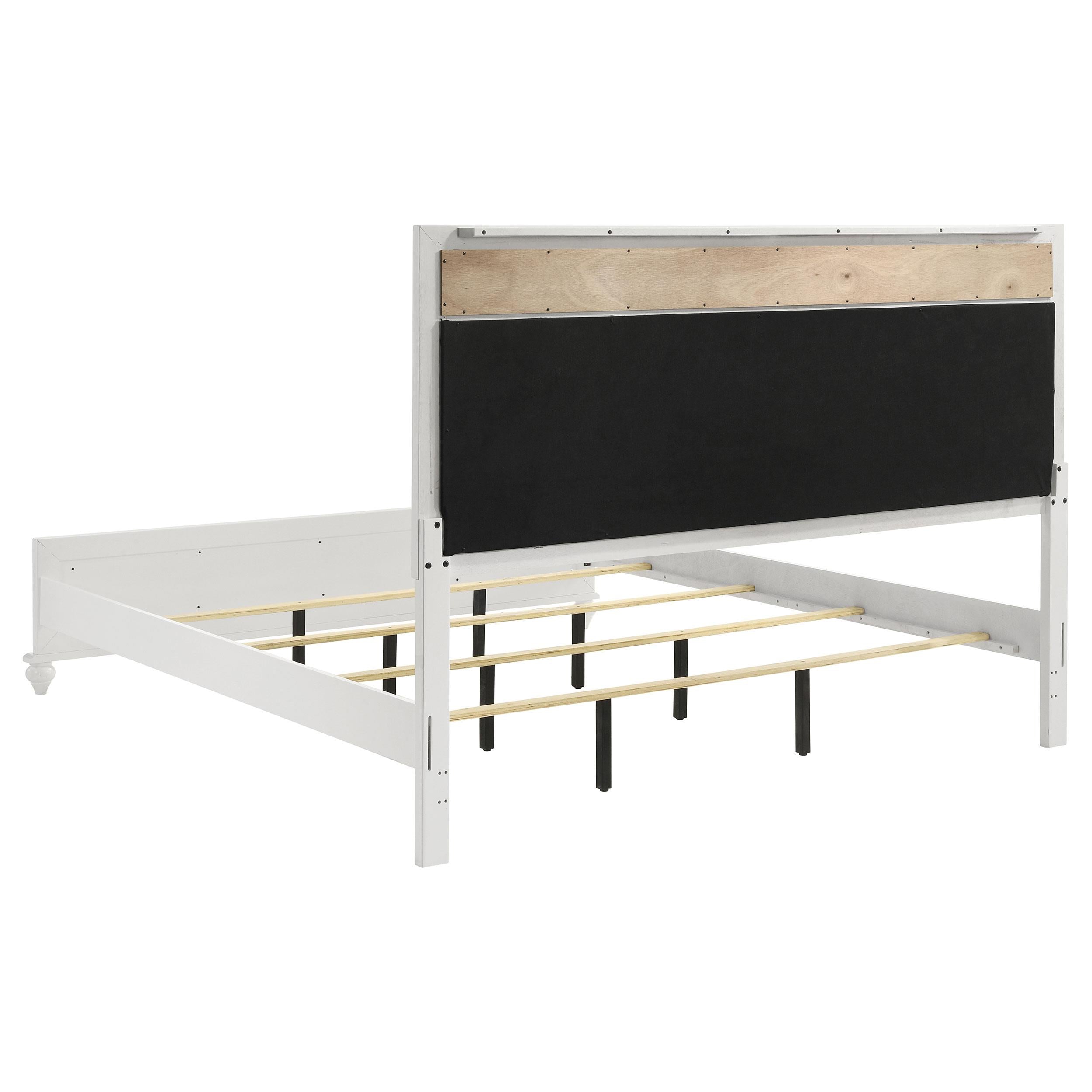  Size_King --  Barzini 205891KE Wood Eastern King Panel Bed - White IMAGE 4