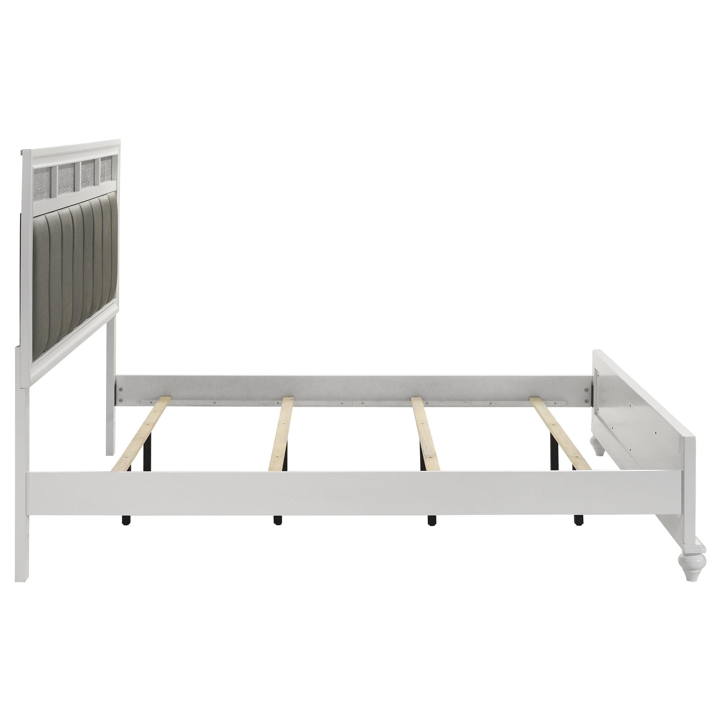  Size_King --  Barzini 205891KE Wood Eastern King Panel Bed - White IMAGE 5