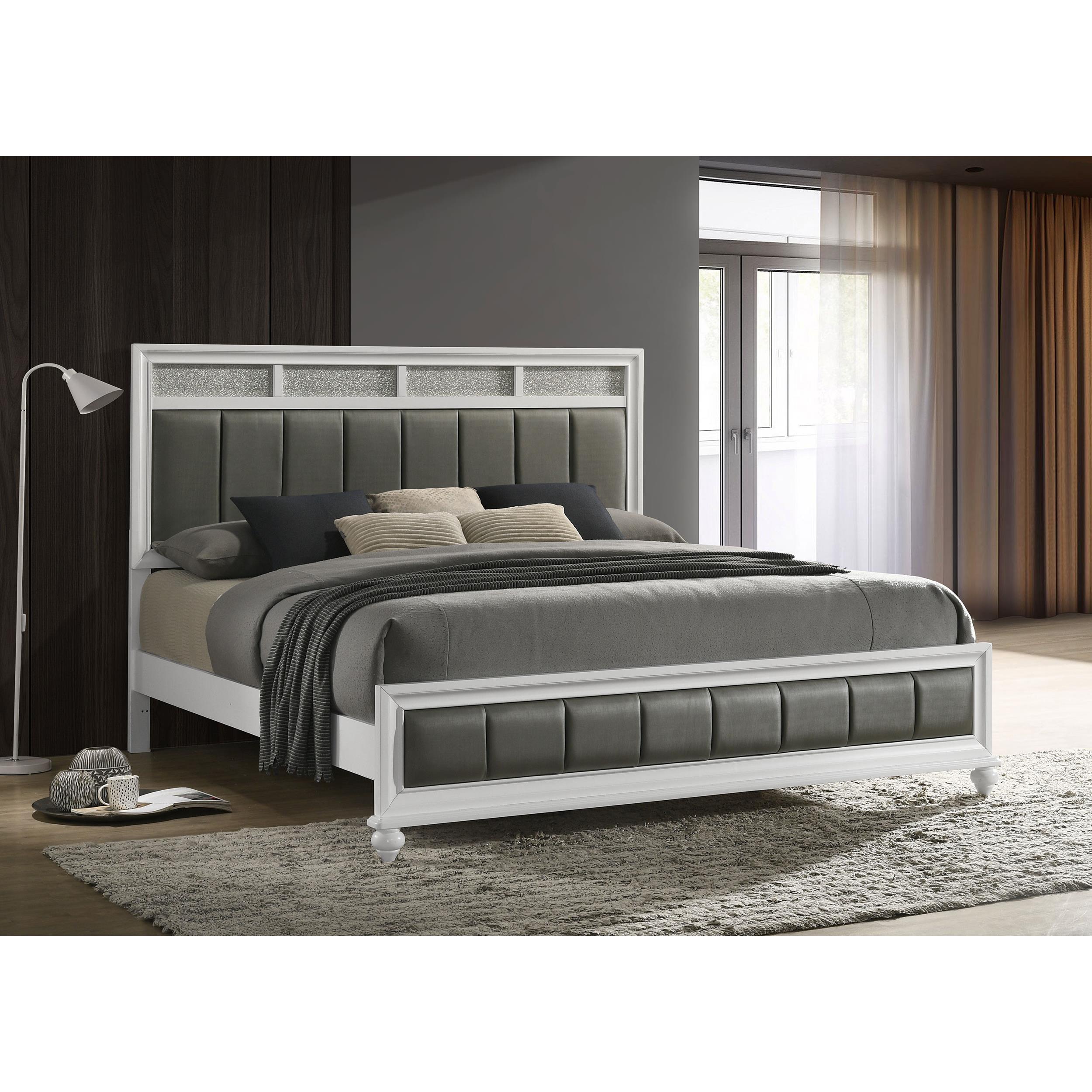 Size_King --  Barzini 205891KE Wood Eastern King Panel Bed - White IMAGE 6
