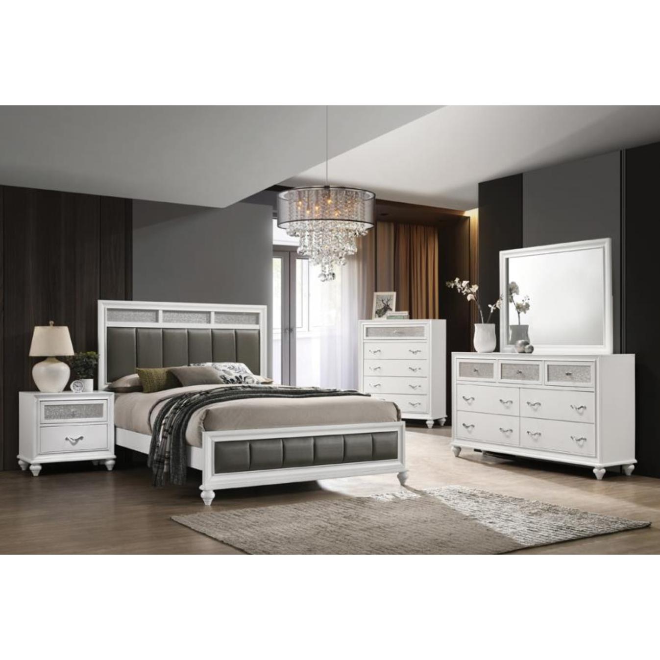  Coaster Furniture Barzini 205894 Dresser Mirror - White IMAGE 5