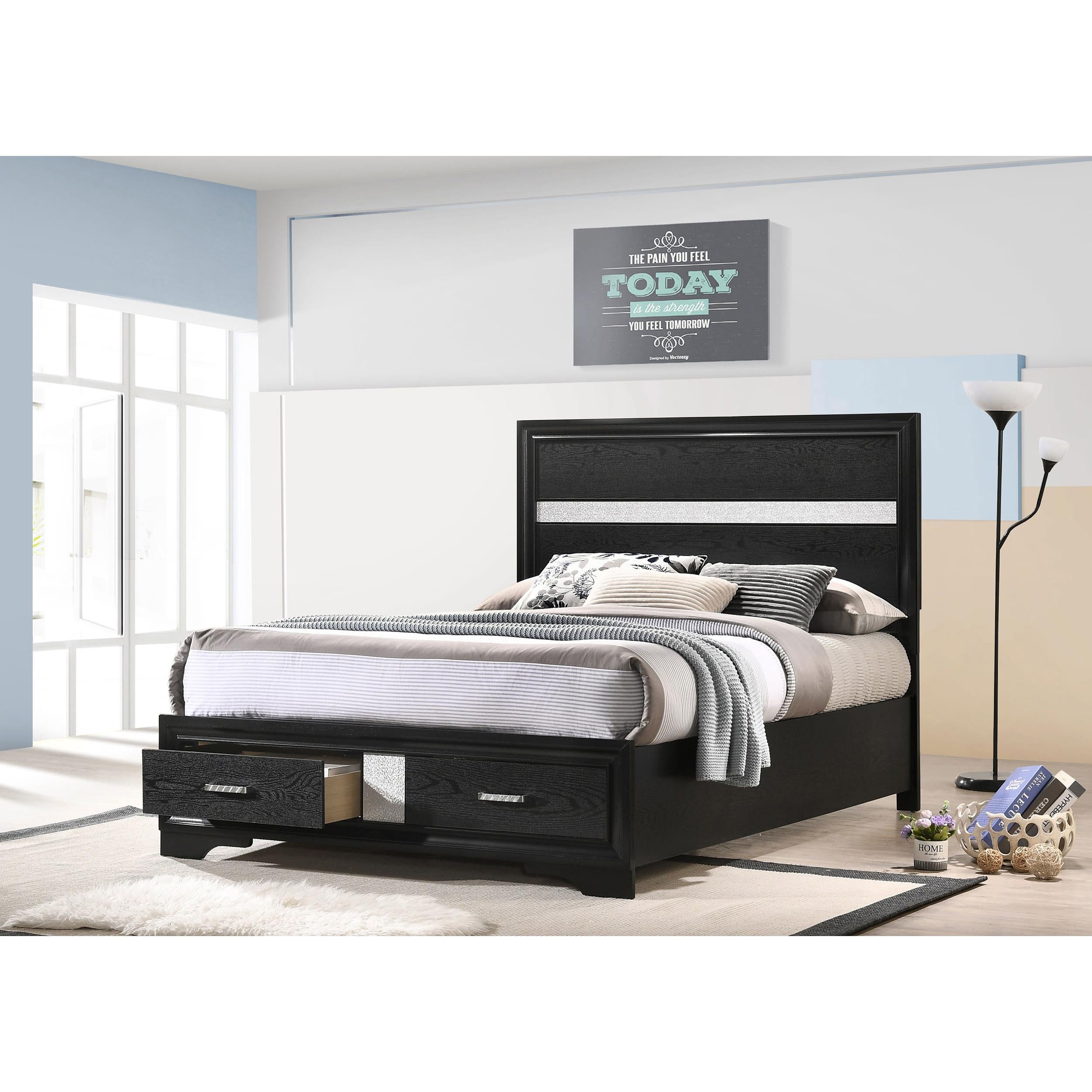  Size_Full --  Miranda 206361F 51-inch Wood Full Storage Panel Bed - Black IMAGE 10