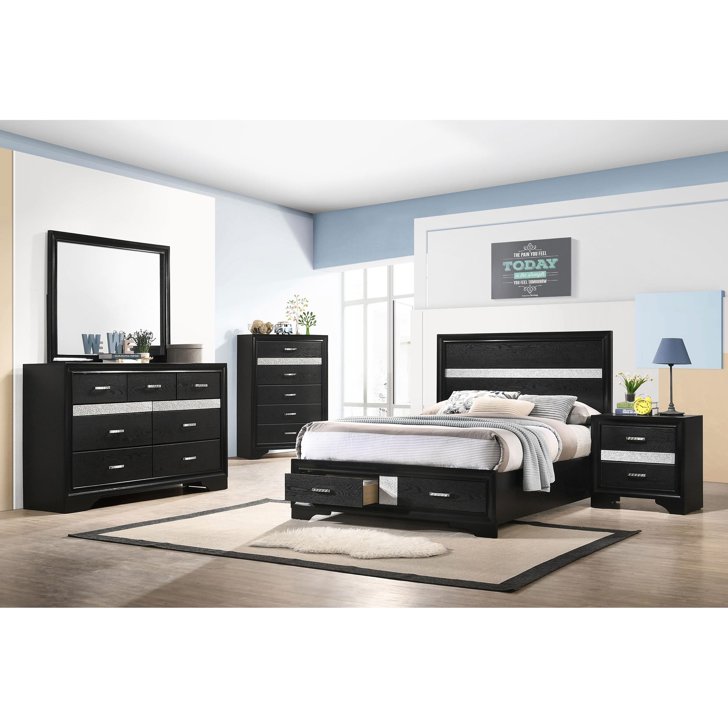  Size_Full --  Miranda 206361F 51-inch Wood Full Storage Panel Bed - Black IMAGE 11
