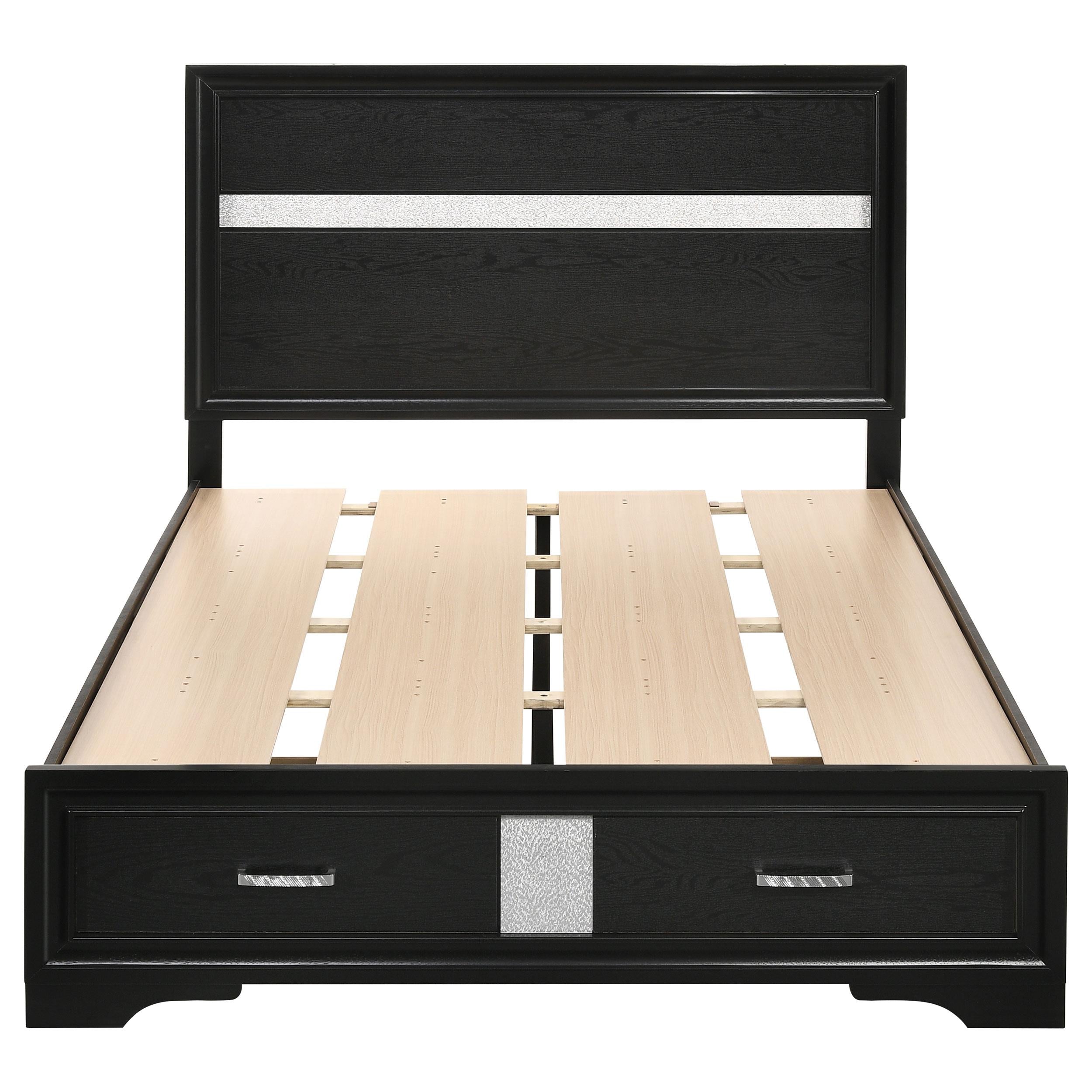  Size_Full --  Miranda 206361F 51-inch Wood Full Storage Panel Bed - Black IMAGE 3
