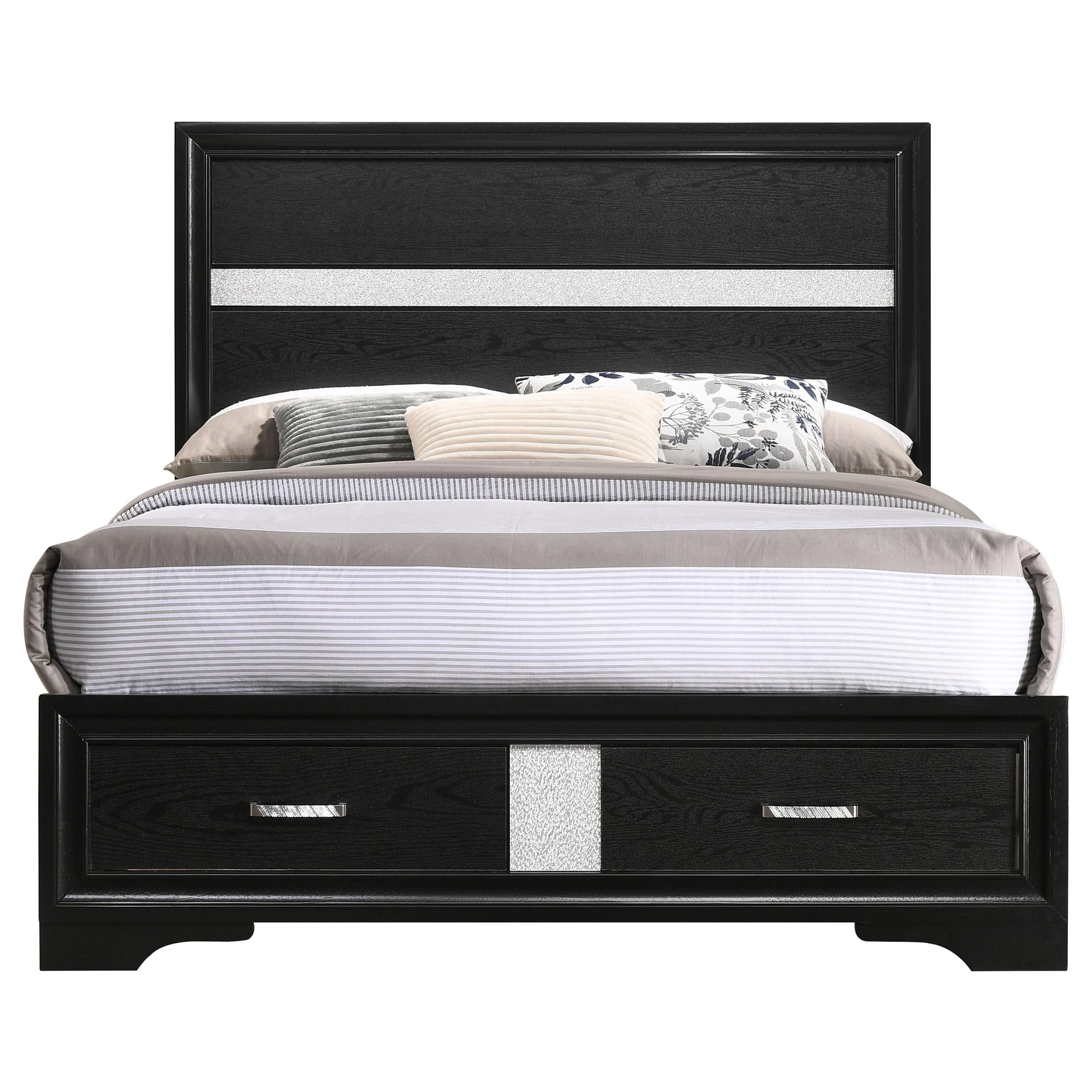 Size_Full --  Miranda 206361F 51-inch Wood Full Storage Panel Bed - Black IMAGE 4