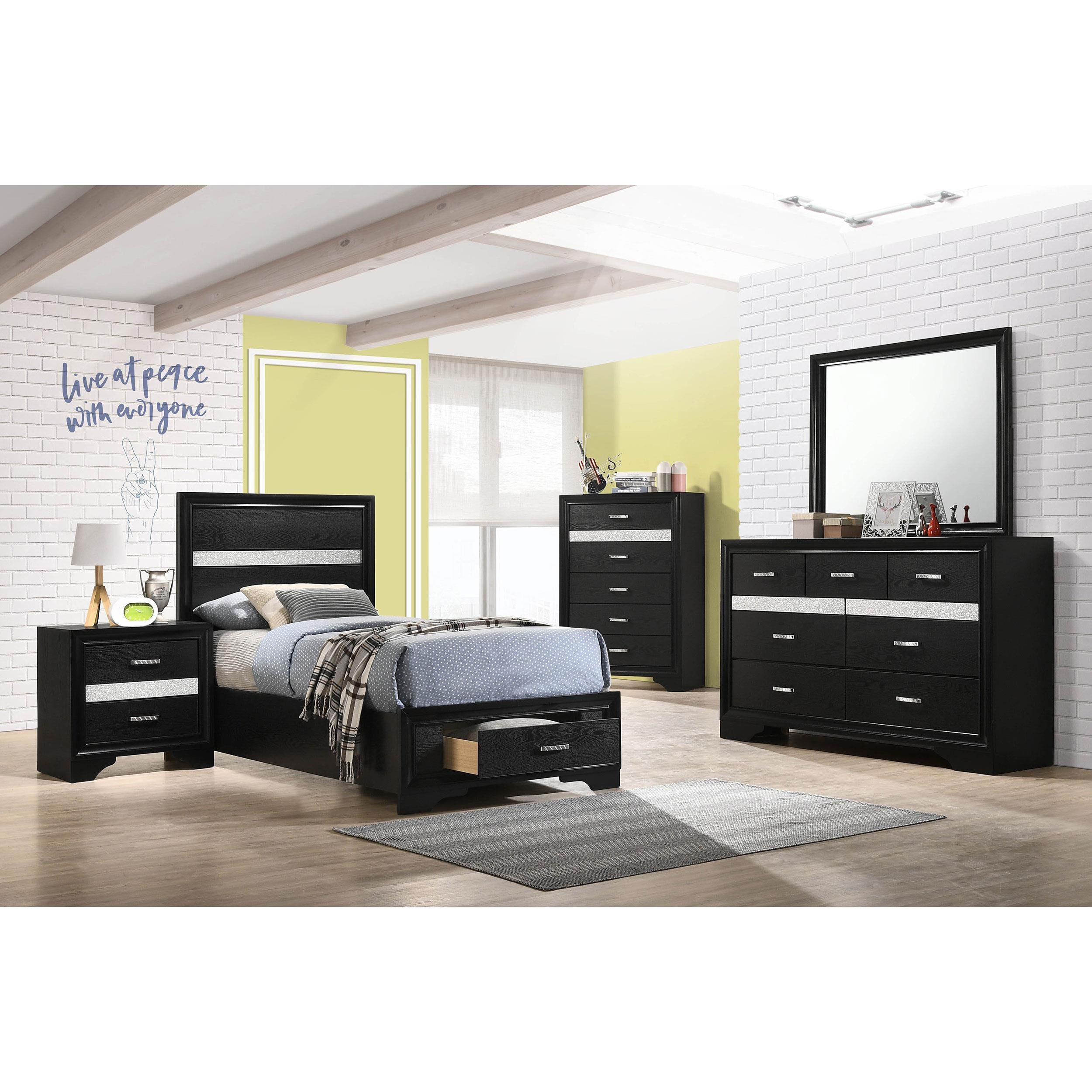  Size_Twin --  Coaster Furniture Miranda Panel Bed with Storage IMAGE 11