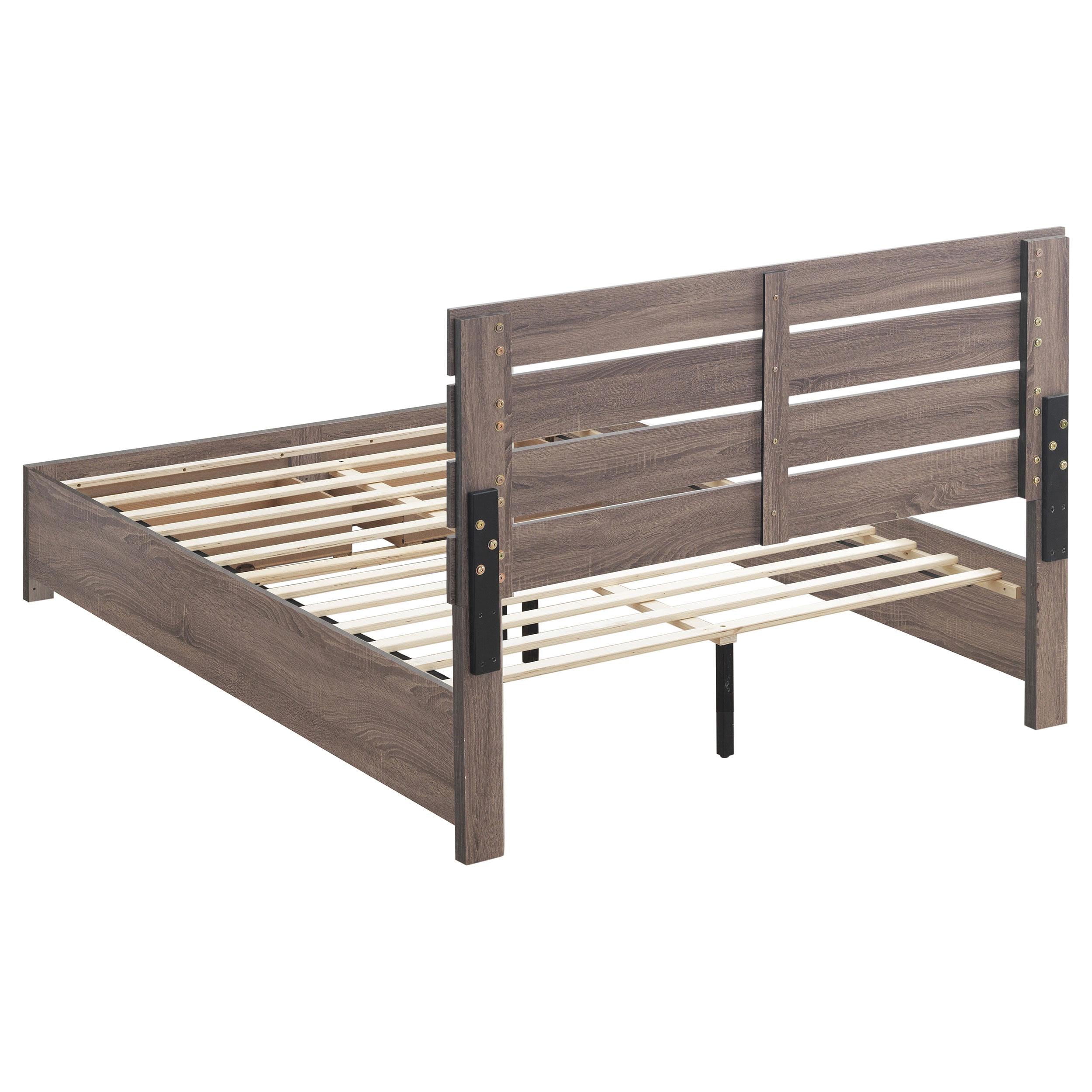  Size_King --  Brantford 207040KE Wood Eastern King Storage Panel Bed - Barrel Oak IMAGE 3