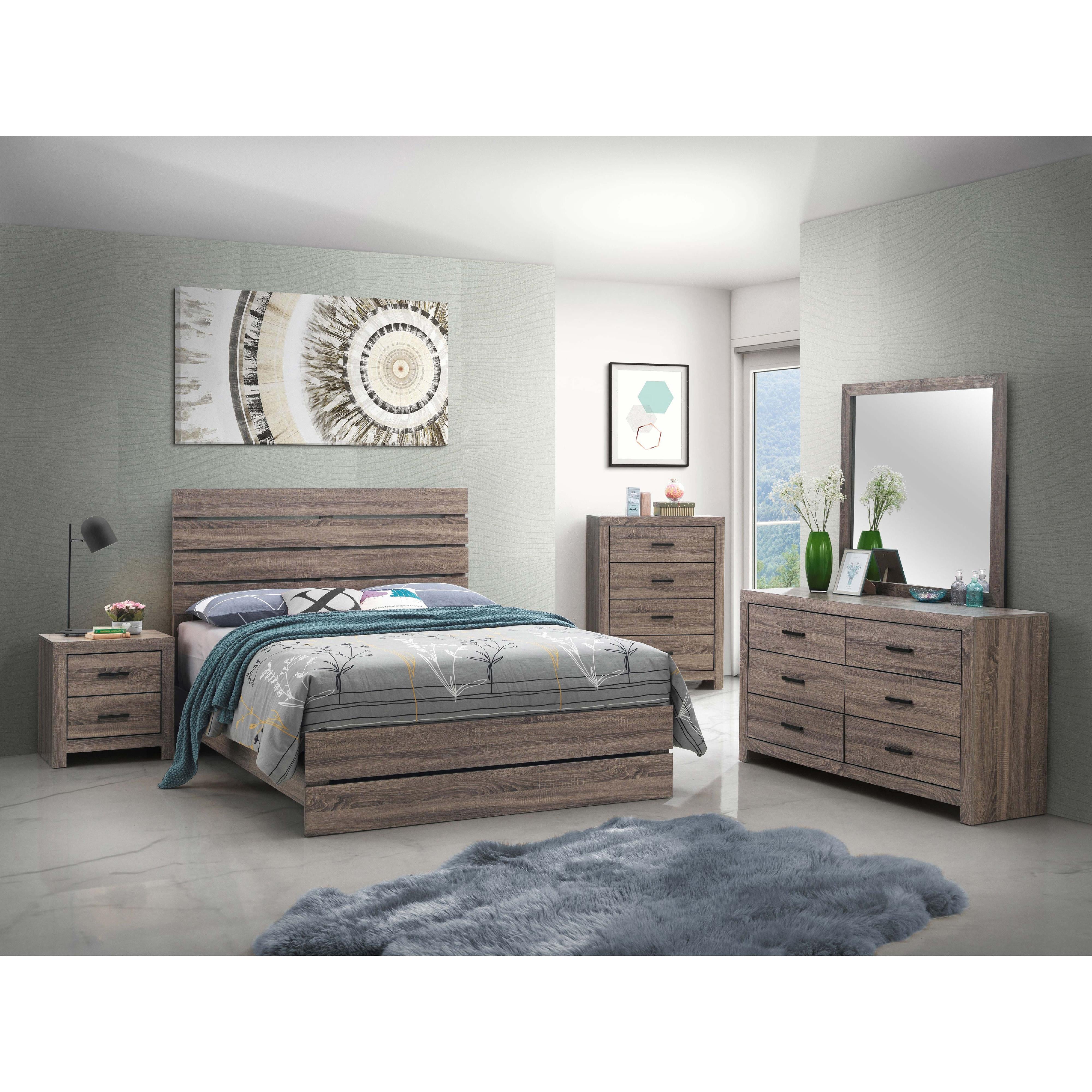  Size_King --  Brantford 207041KE Wood Eastern King Panel Bed - Barrel Oak IMAGE 5