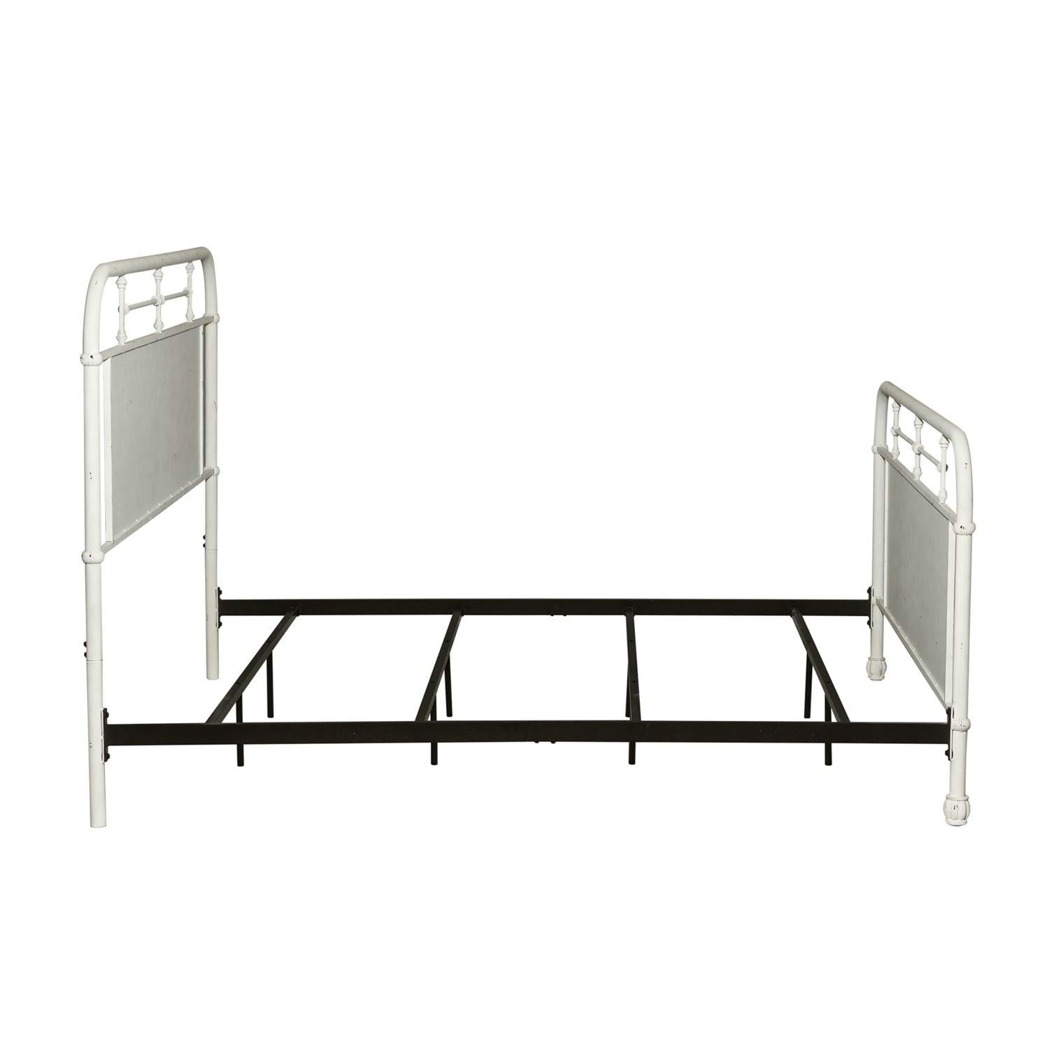  Size_King --  Vintage 179-BR15HFR-AW King Metal Bed - Antique White IMAGE 3