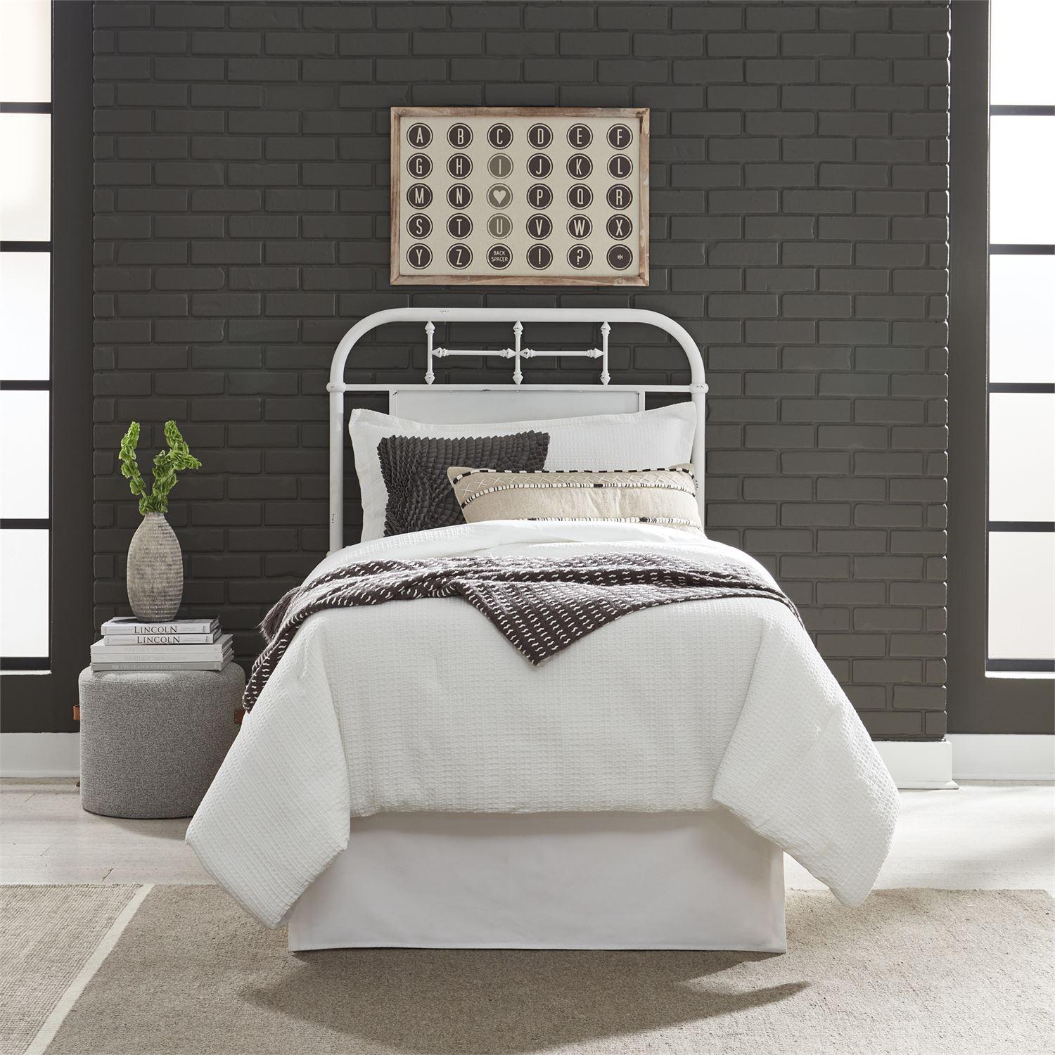  Liberty Furniture Industries Inc. Vintage 179-BR17H-AW Full Metal Headboard - Antique White IMAGE 2