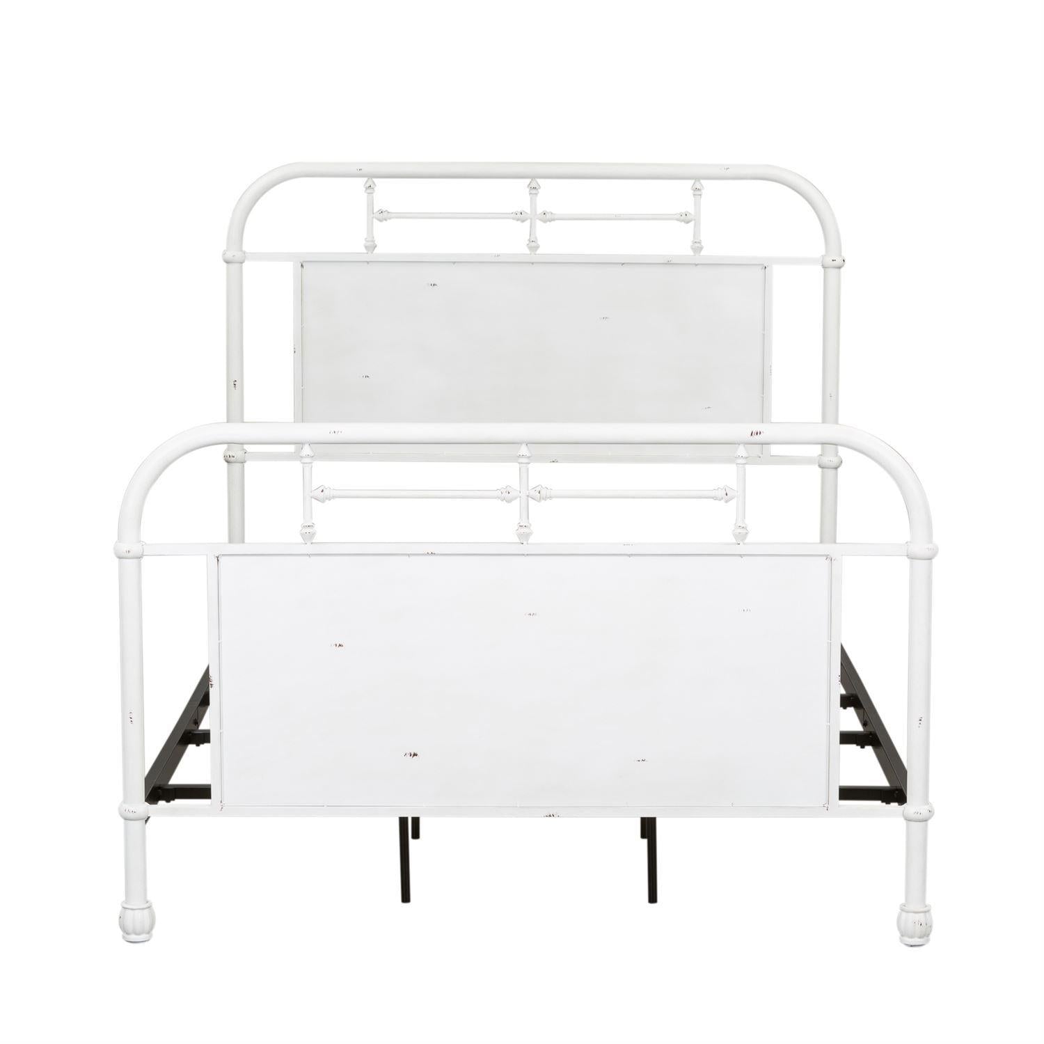  Size_Full --  Vintage 179-BR17HFR-AW Full Metal Bed - Antique White IMAGE 1