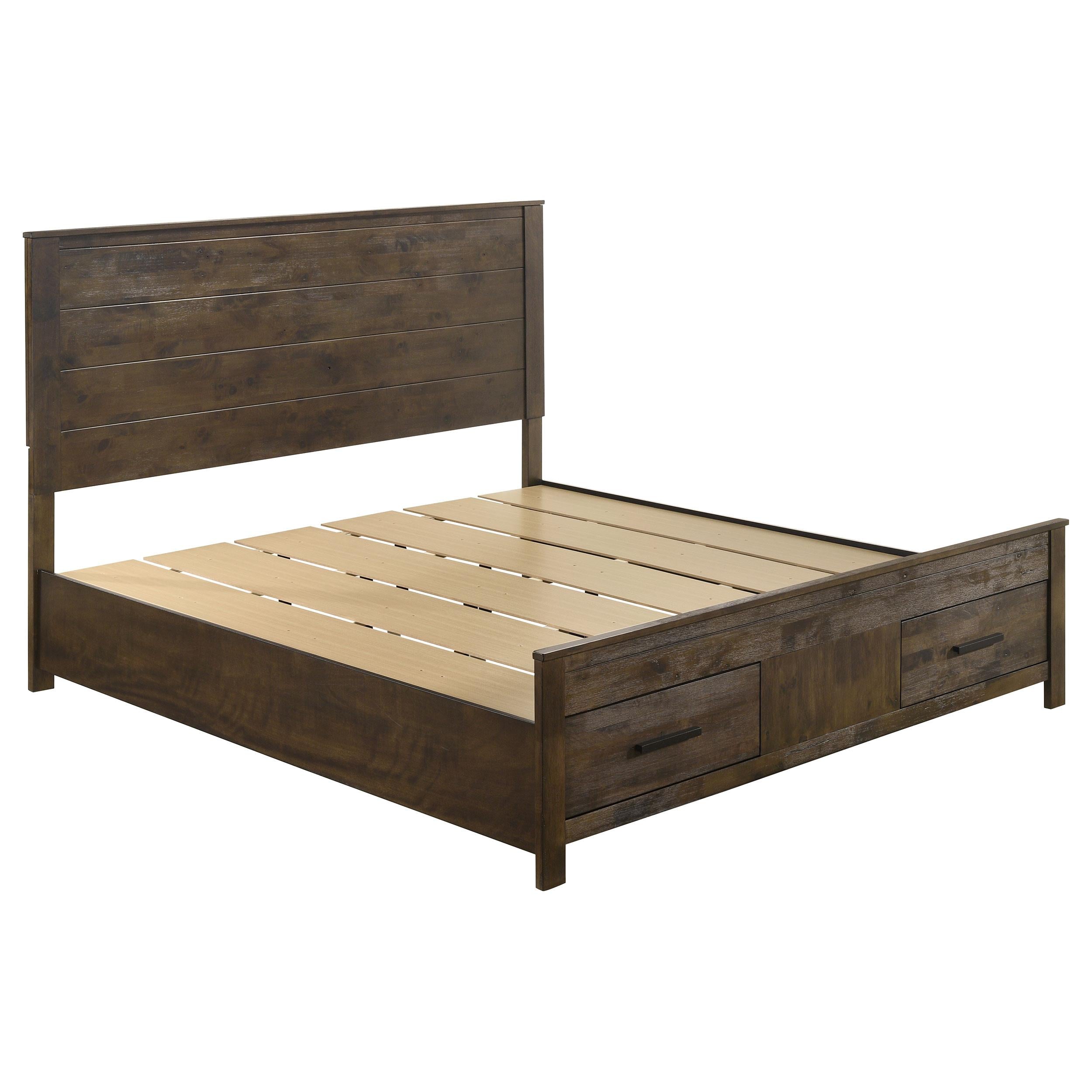  Size_King --  Woodmont 222631KE Eastern King Storage Bed - Rustic Golden Brown IMAGE 1