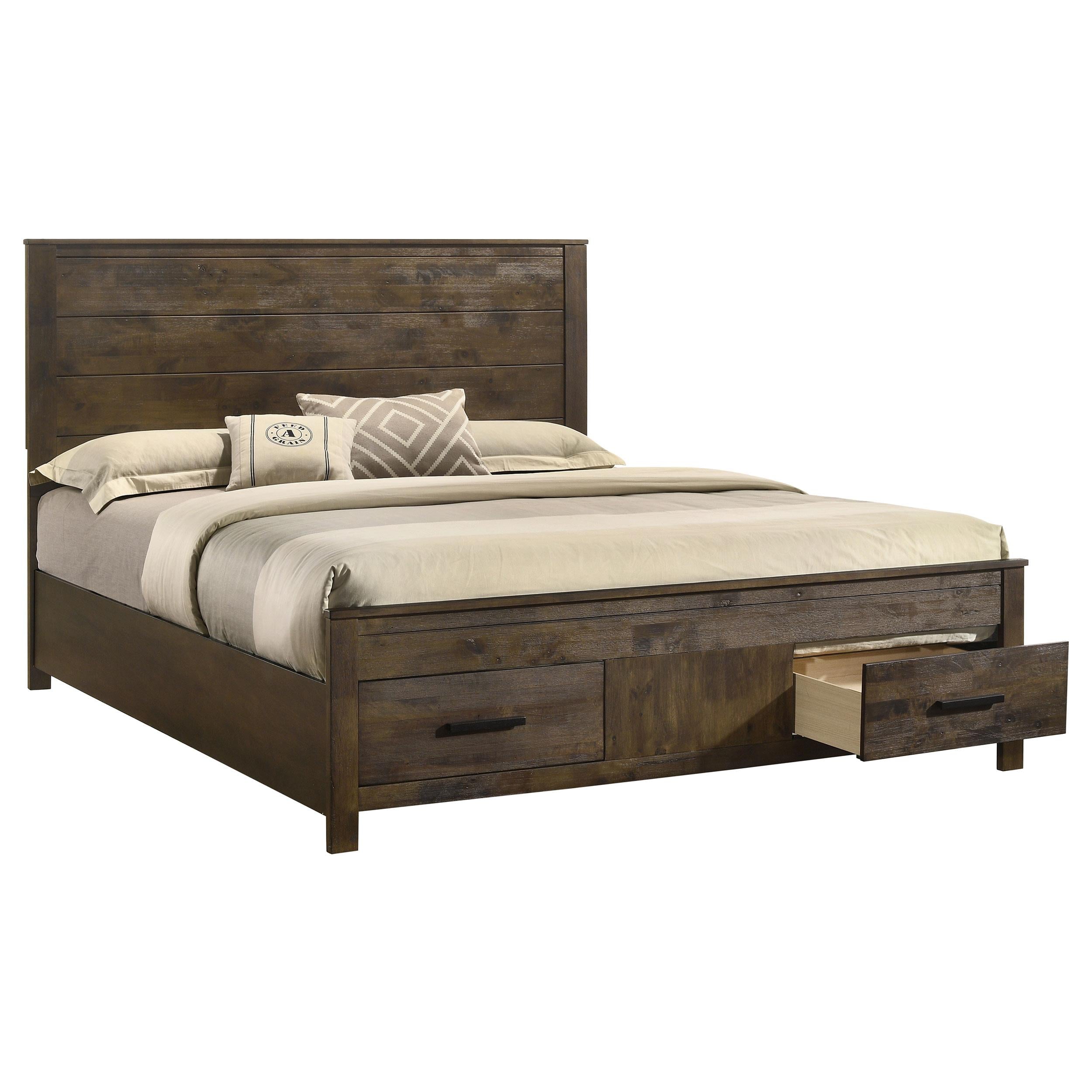  Size_King --  Woodmont 222631KE Eastern King Storage Bed - Rustic Golden Brown IMAGE 2